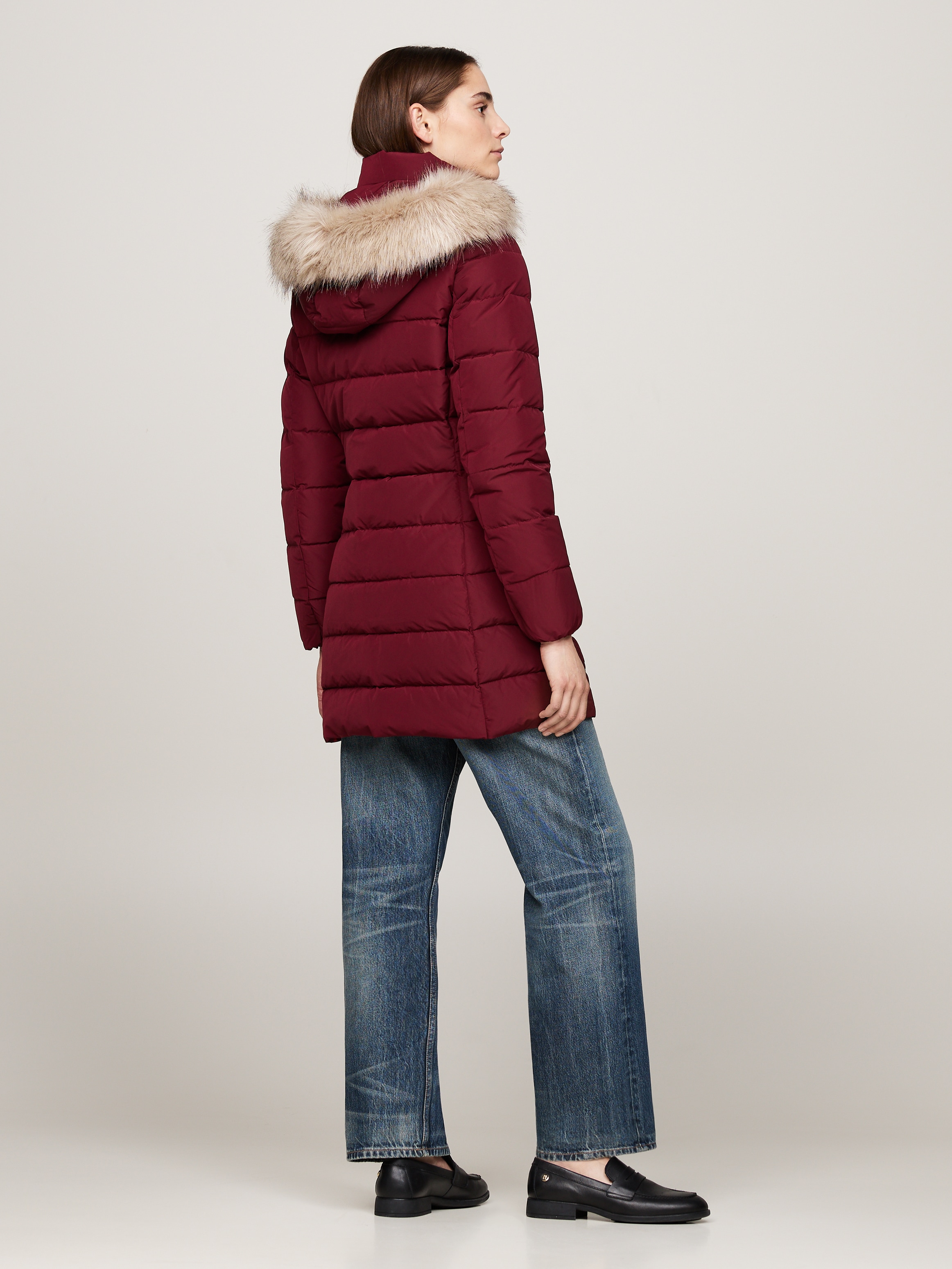 Tommy Hilfiger Steppmantel »HERITAGE DOWN TYRA COAT WITH FUR«, mit Fellimitat