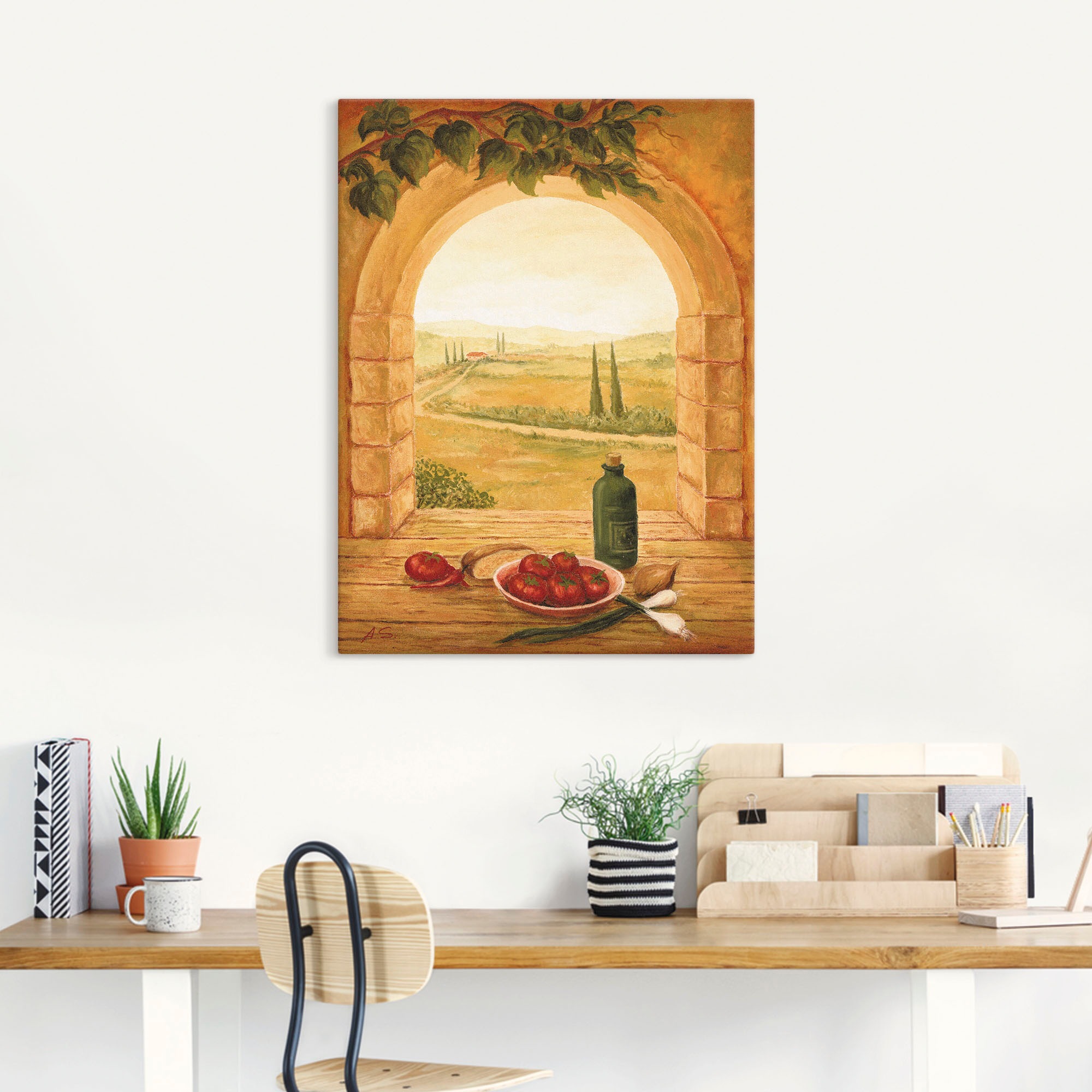 Artland Leinwandbild »Fensterblick« Fensterblick 1 Stk. tlg. auf Holzrahmen gespannt