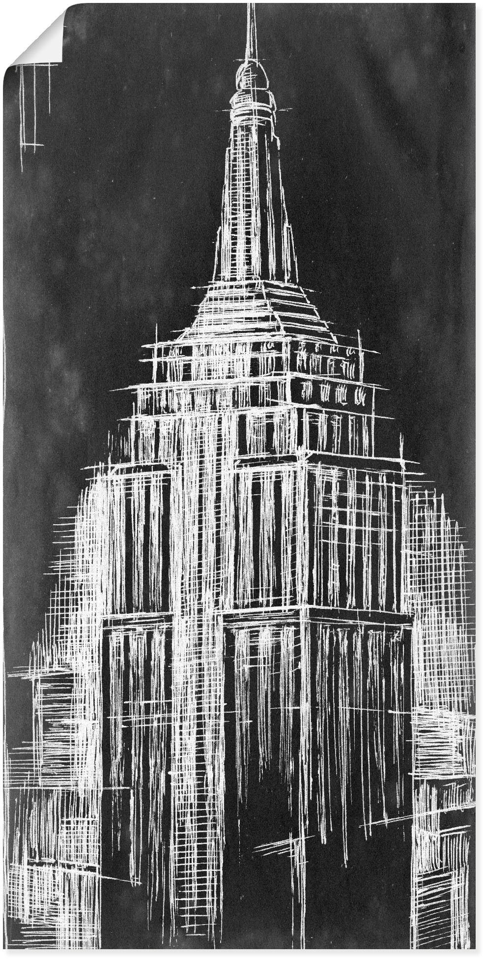 Image of Artland Wandbild »Empire State Entwurf«, Gebäude, (1 St.), in vielen Grössen & Produktarten - Alubild / Outdoorbild für den Aussenbereich, Leinwandbild, Poster, Wandaufkleber / Wandtattoo auch für Badezimmer geeignet bei Ackermann Versand Schweiz