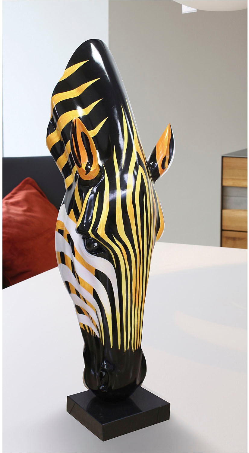 GILDE Tierfigur »Skulptur Zebra Zebrakopf orange; schwarz; weiss H. 50 cm«