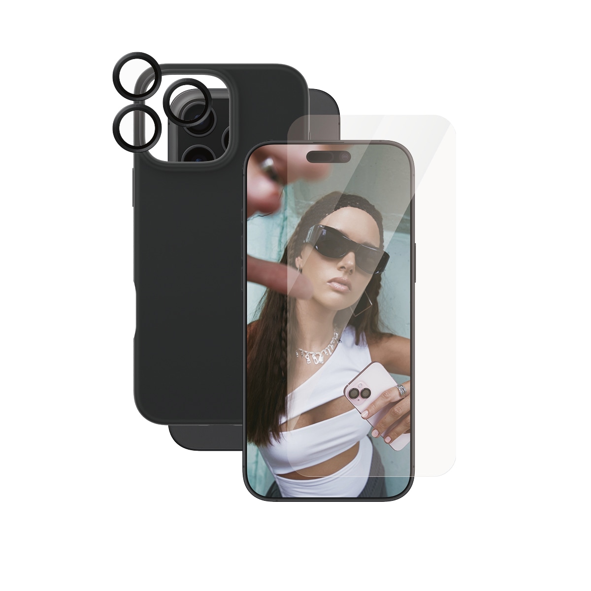 CARE by PanzerGlass Displayschutzglas »3-in-1 Protection, Glass, Case, Lenscover«, für Apple iPhone 16 Pro Max, Displayschutzfolie, Schutzfolie, Bildschirmschutz, kratz- & stossfest