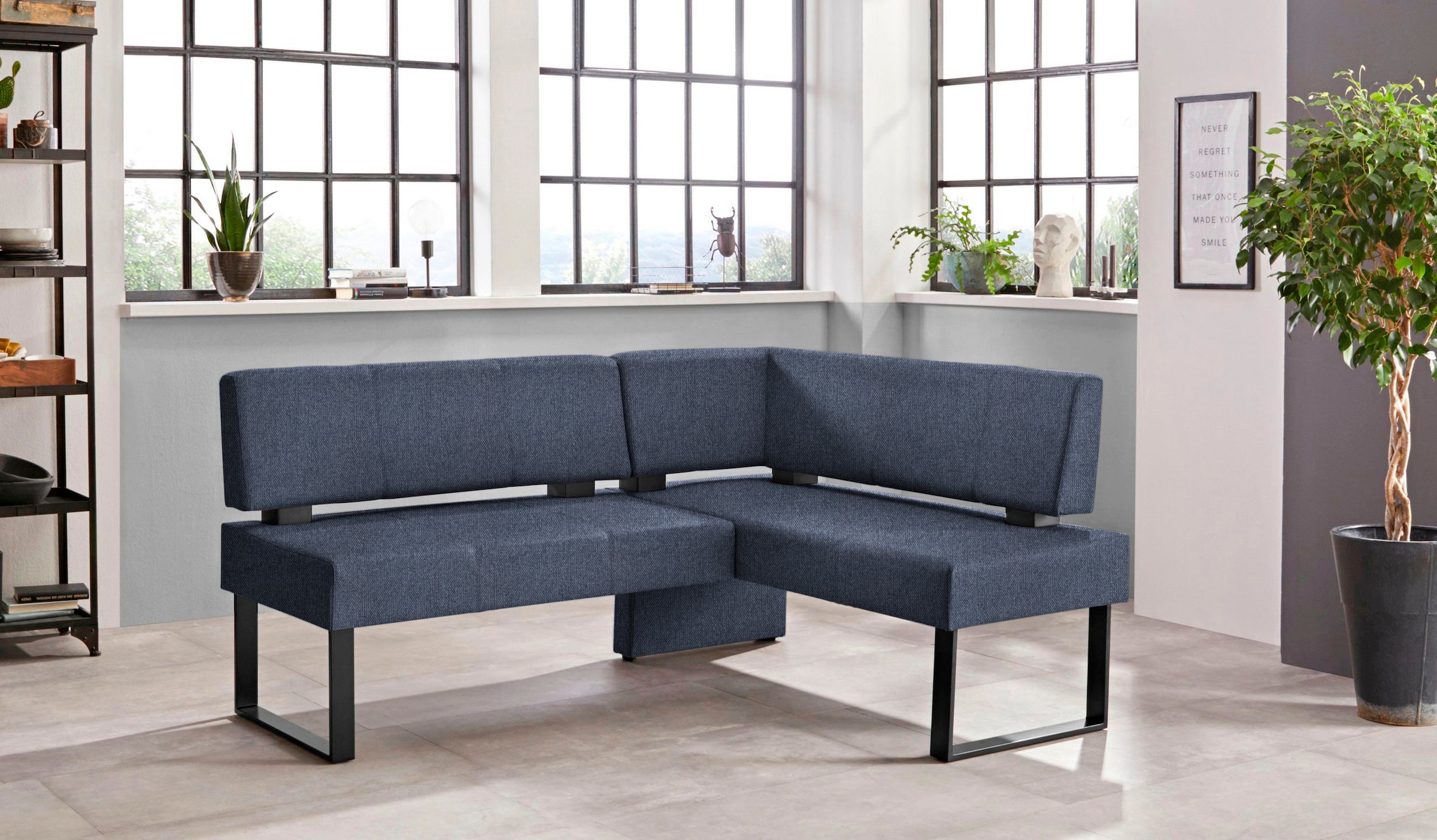 Home affaire Banc d'angle »Oliver mit Metallgestell, Küchenbank« verschiedene Bezüge Cord Esszimmerbank OTTOs Choice