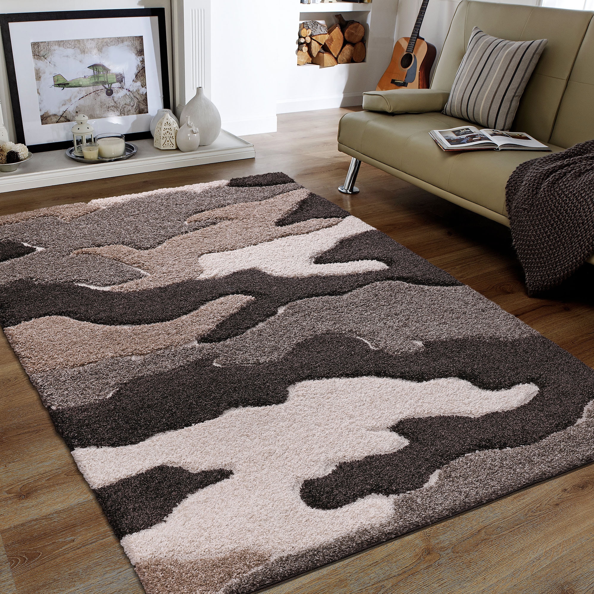 Image of Sanat Hochflor-Teppich "Luxus 3508, auch in Rund erhältlich" rechteckig 30 mm Höhe robuster Langflor, weich, Wohnzimmer, Schlafzimmer