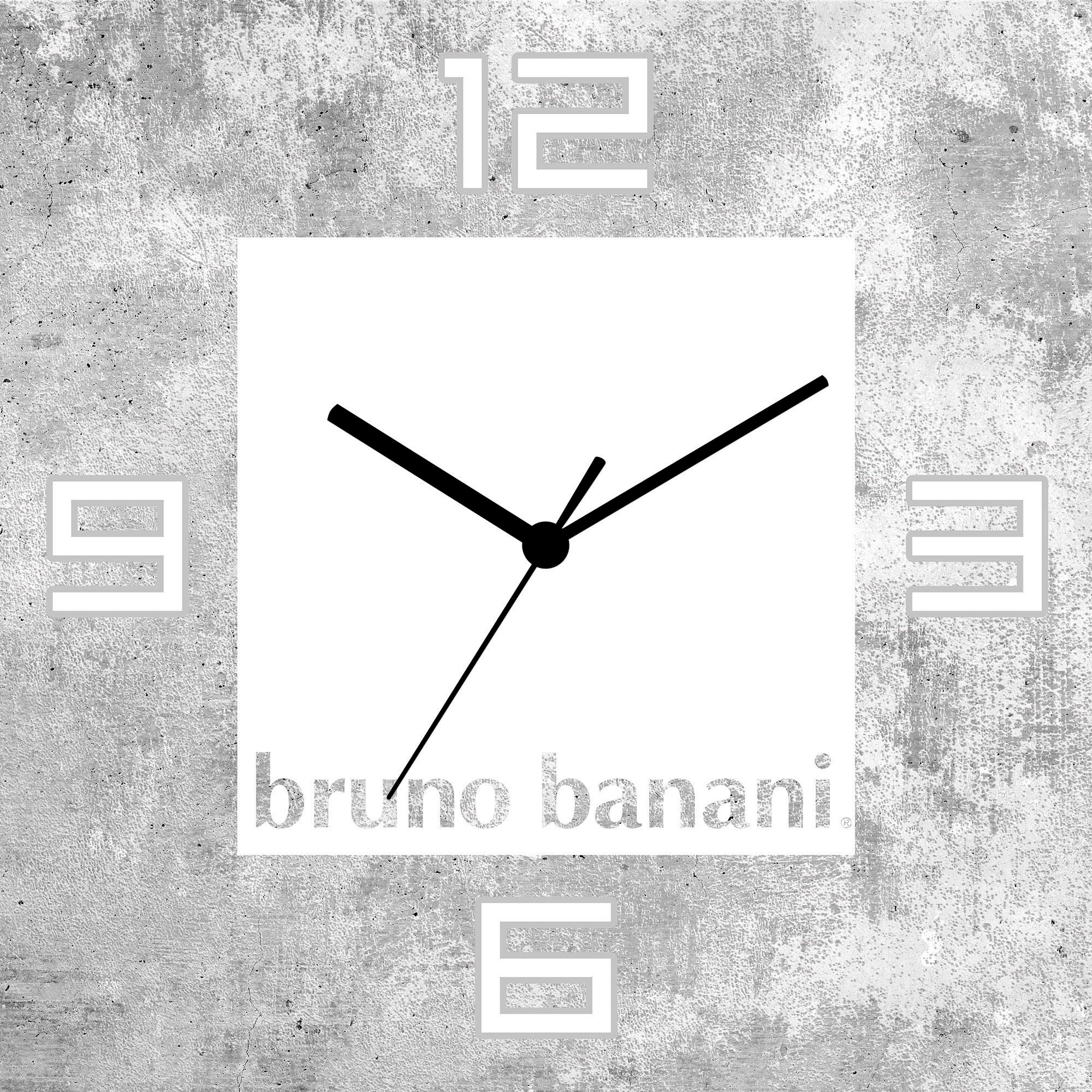 Bruno Banani Wanduhr "Beton auf Alu" wahlweise mit Quarz- oder Funkuhrwerk, lautlos ohne Tickgeräusche