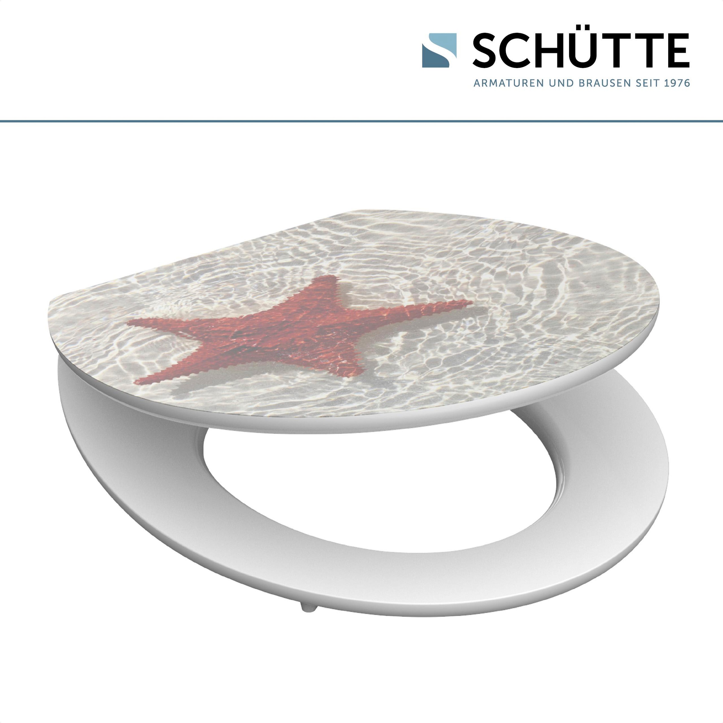Schütte WC-Sitz »RED STARFISH« High Gloss mit MDF Holzkern, mit Absenkautomatik