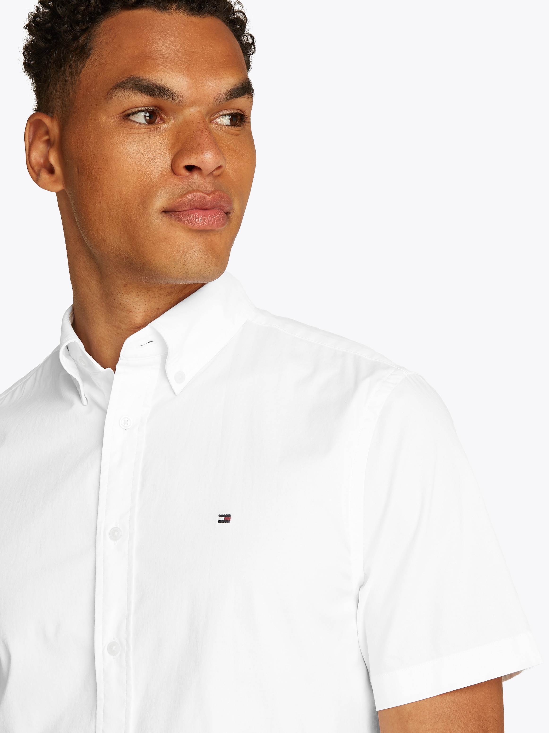 Tommy Hilfiger Kurzarmhemd »FLEX POPLIN SOLID S/S SHIRT«
