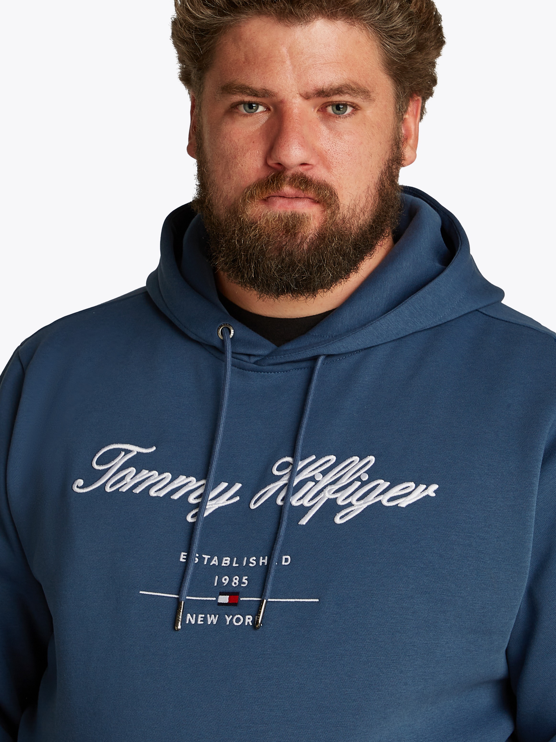Tommy Hilfiger Big & Tall Sweatshirt »BT-SCRIPT LOGO HOODY-B«, in Grossen Grössen, Logostickerei