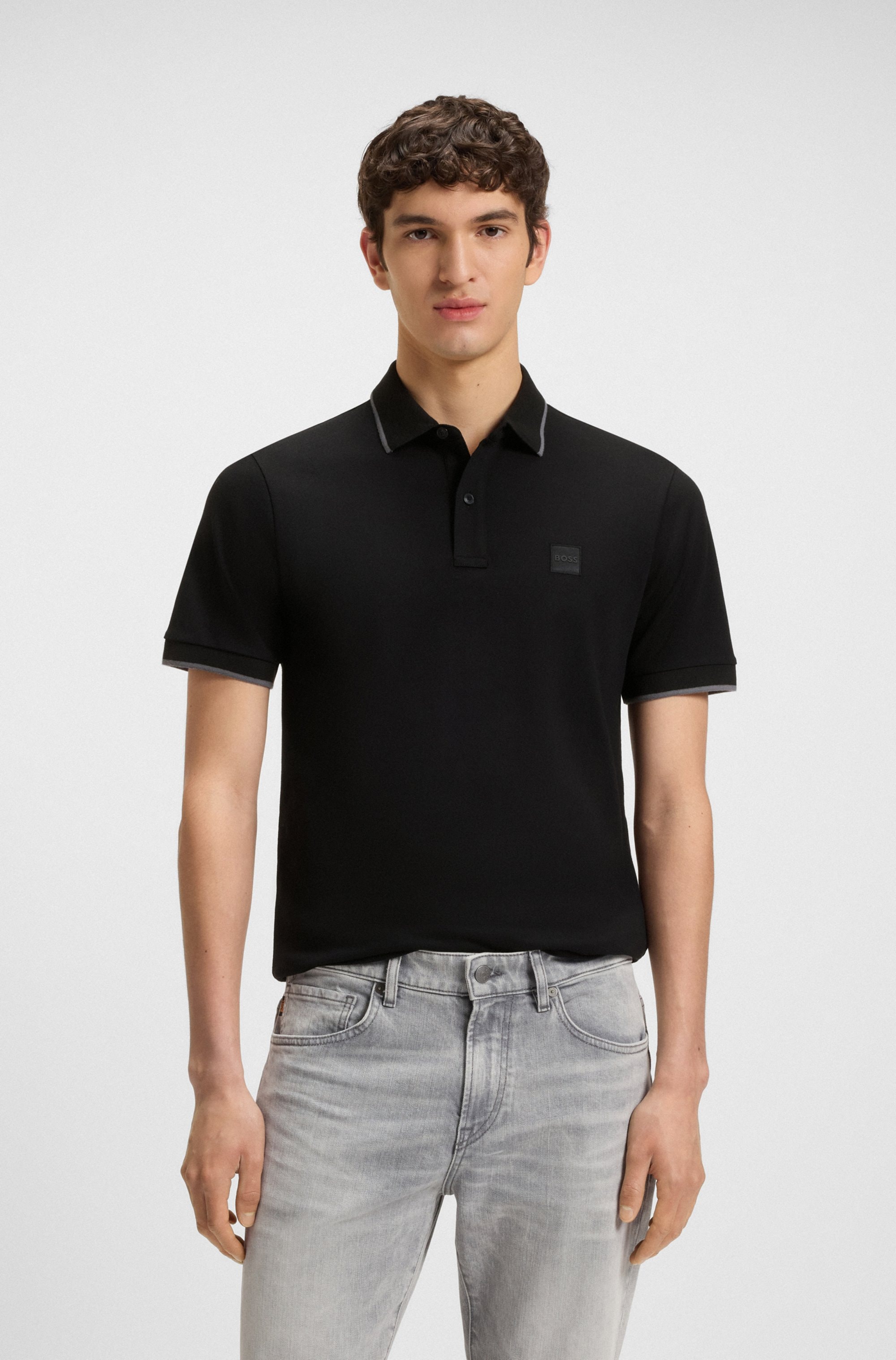 BOSS ORANGE Polo »Passertip« mit BOSS Logo-Badge