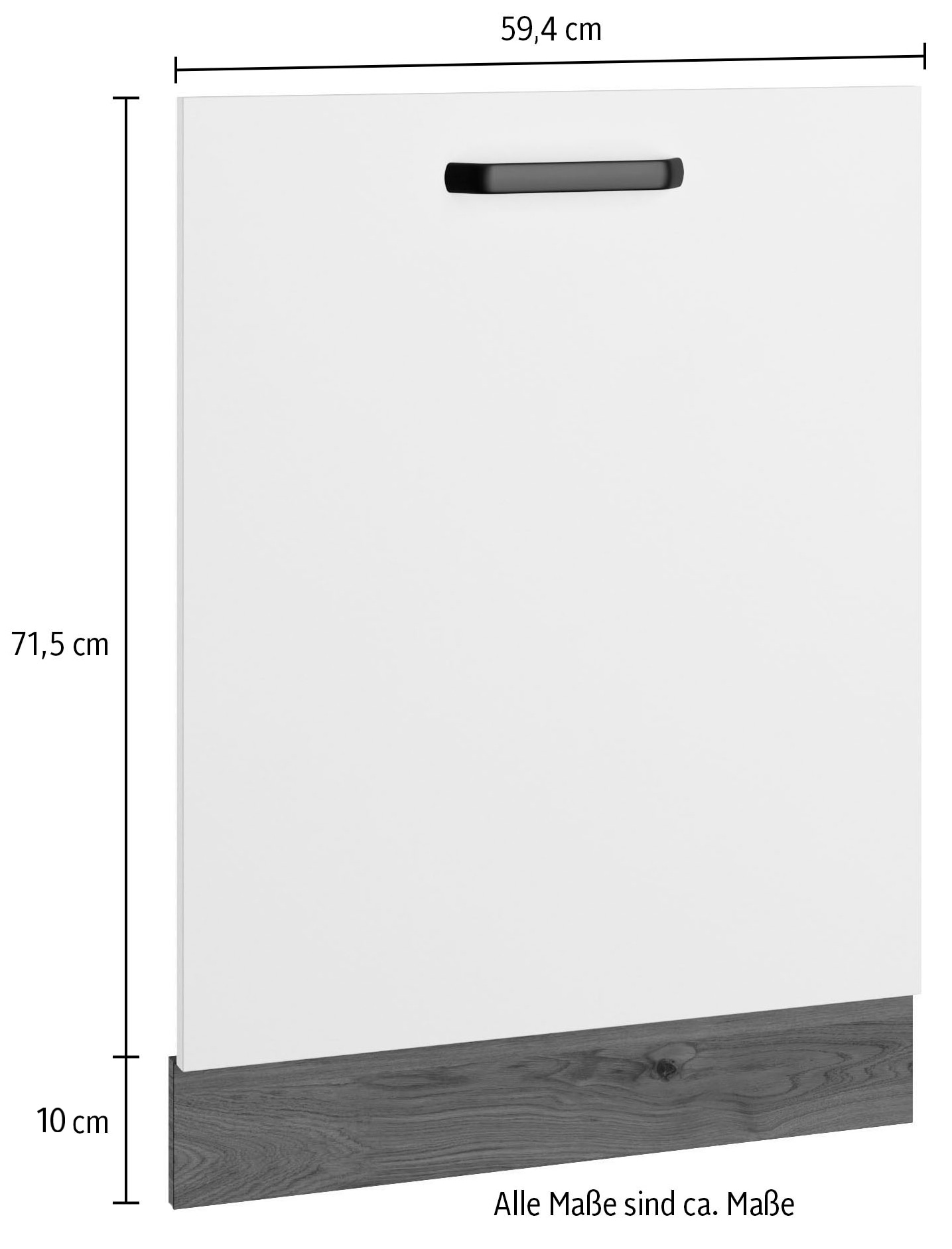 wiho Küchen Frontblende »Elba, für vollintegrierte Einbaugeschirrspüler« Masse (B/H): 59,4/71,5 cm