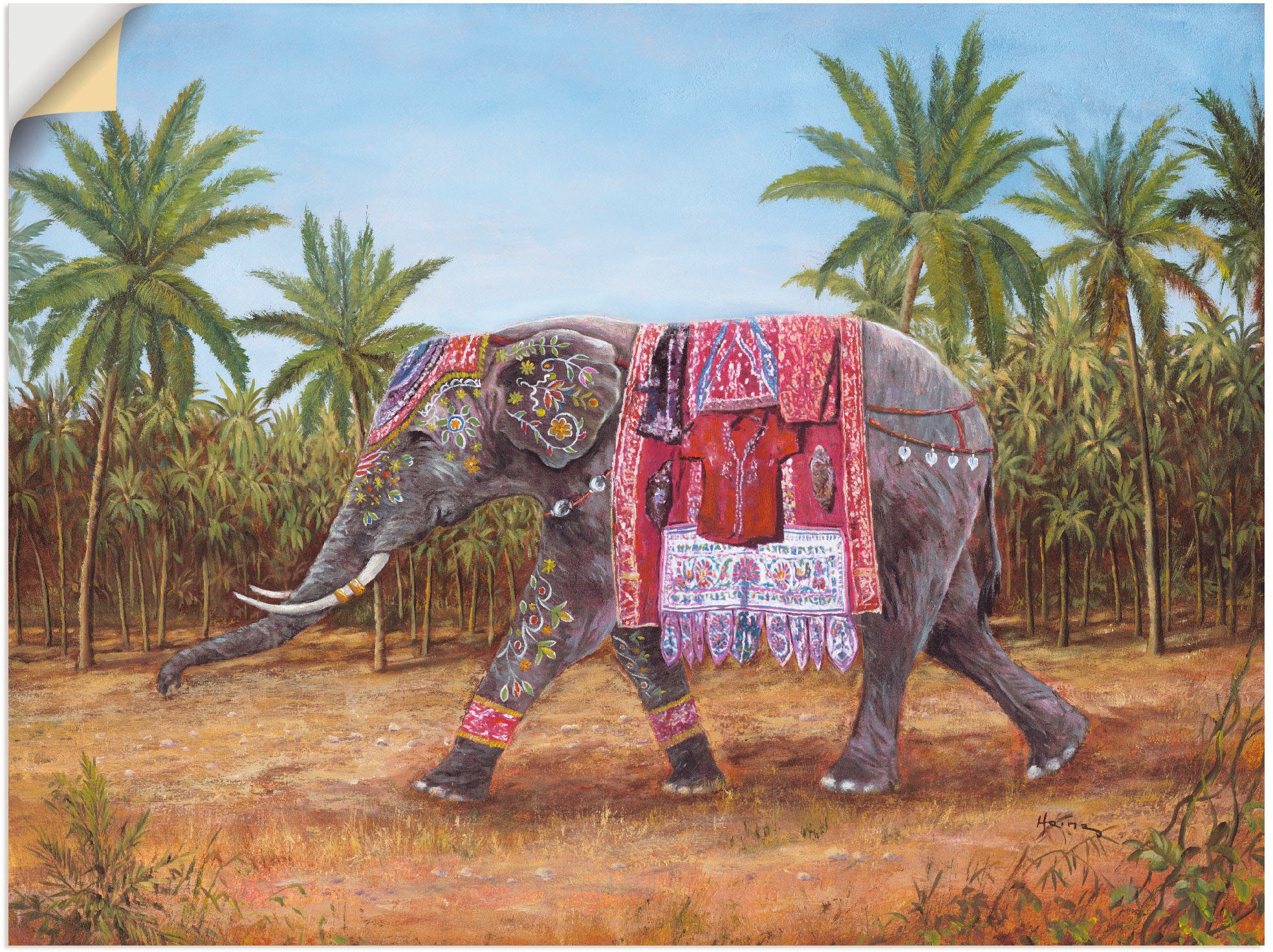 Artland Wandbild »Indischer Elefant«, als (1 Wandaufkleber oder in kaufen versch. Leinwandbild, Wildtiere, Poster St.), Grössen Alubild, jetzt