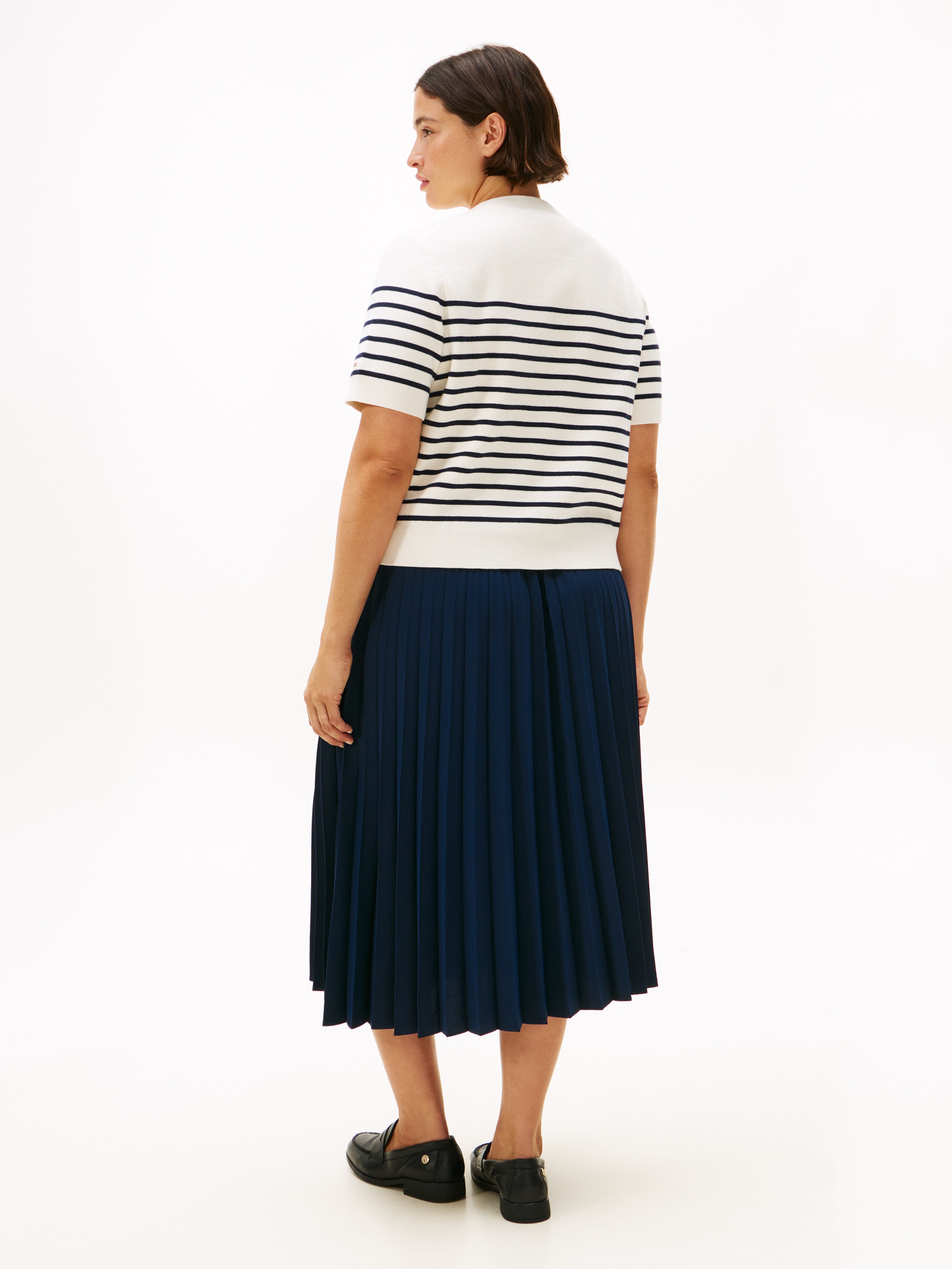 Tommy Hilfiger Curve Strickjacke »CRV CO JRSY MID GG GOLD BTN CRDI« in grossen Grössen, mit goldfarbenen Knöpfen