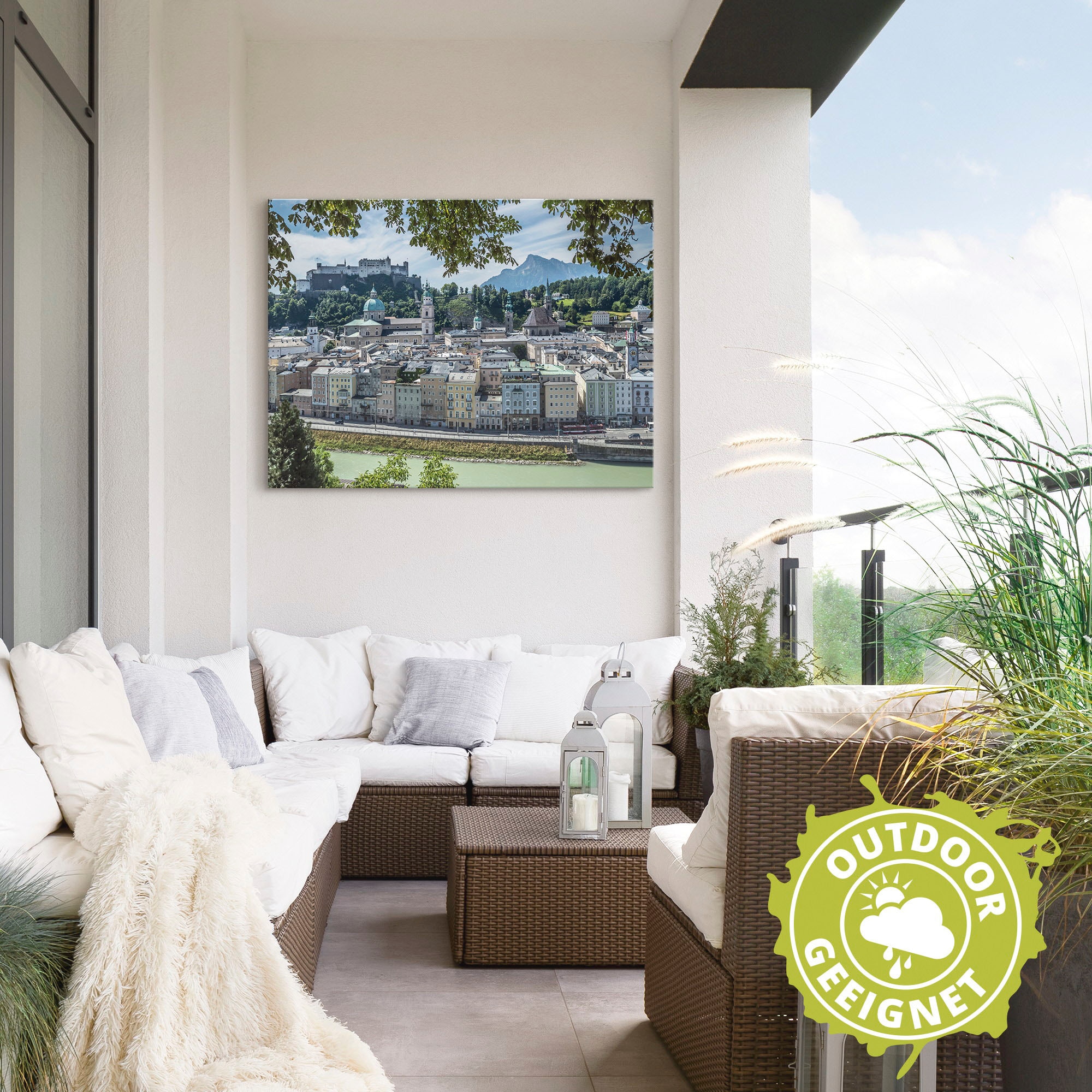 Artland Alu-Dibond-Druck »Salzburg Blick auf die Altstadt«, Österreich, (1 St.), für Innen- und Aussenbereich geeignet, Outdoorbild