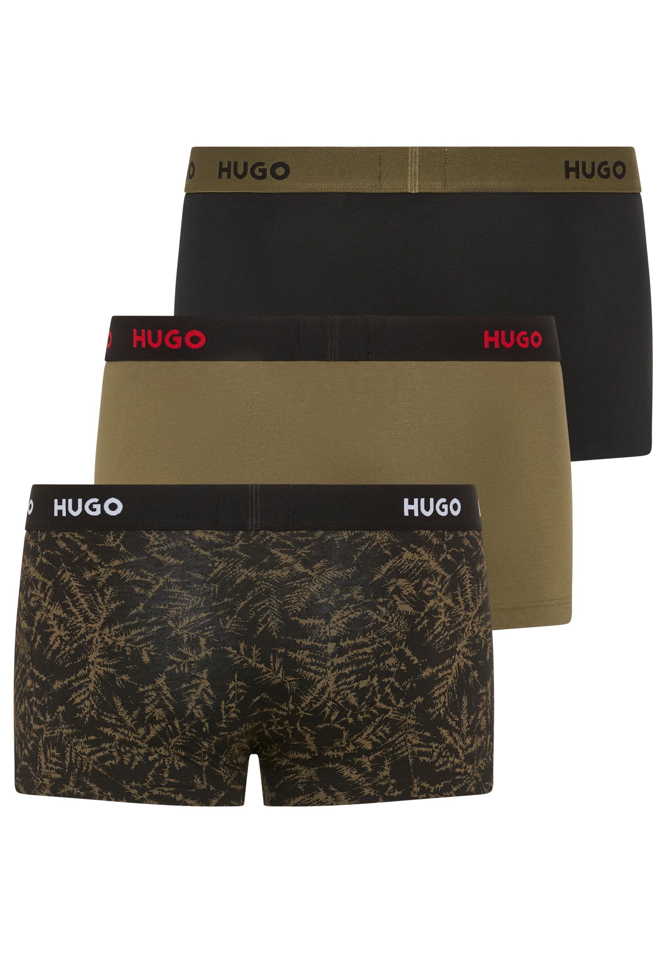 HUGO Underwear Trunk »TRUNK TRIPLET DESIGN« Packung, 3 Stk. mit Logobund