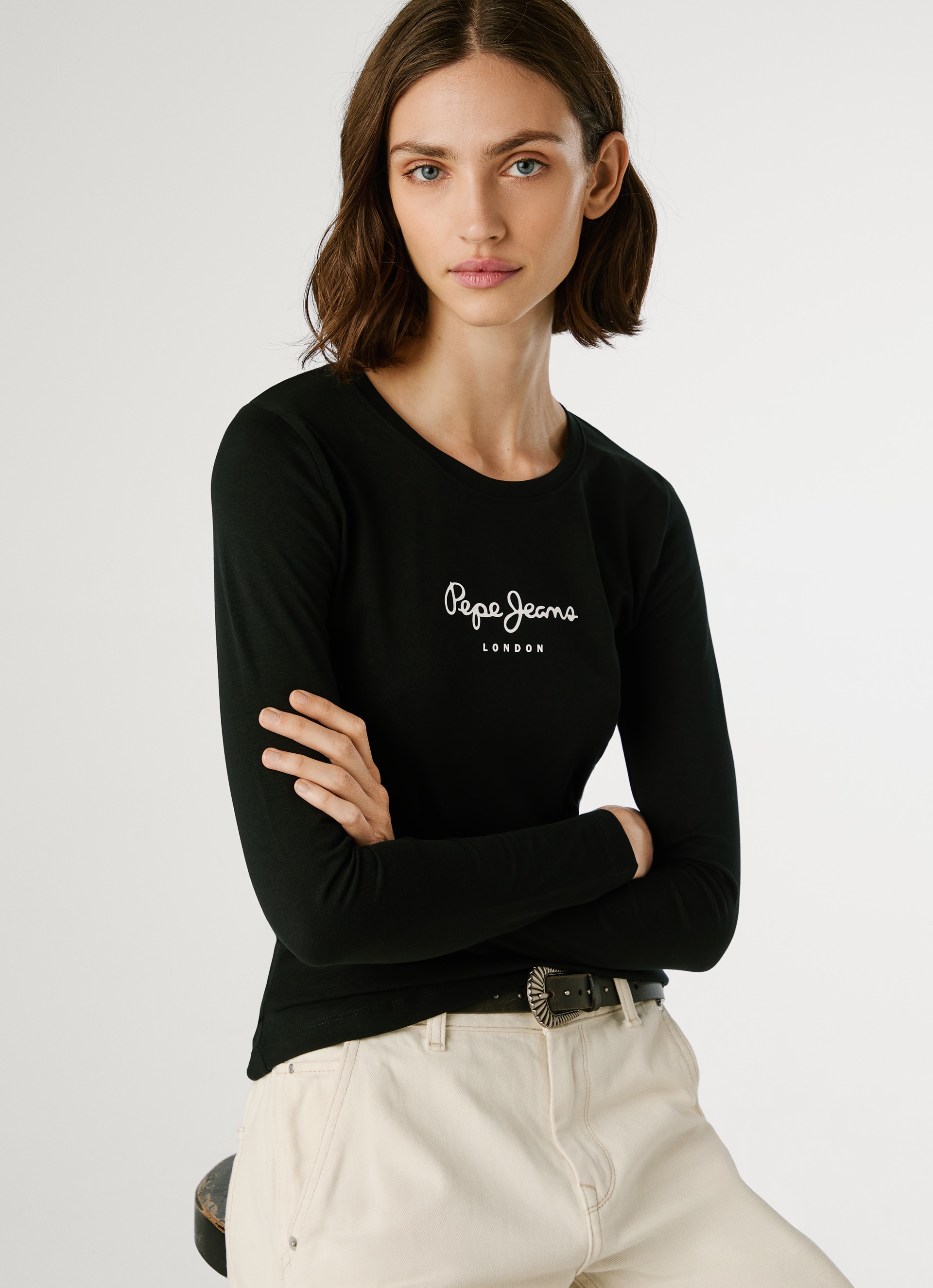 Pepe Jeans T-shirt à manches longues »NEW VIRGINA L/S«, mit Logo-Print
