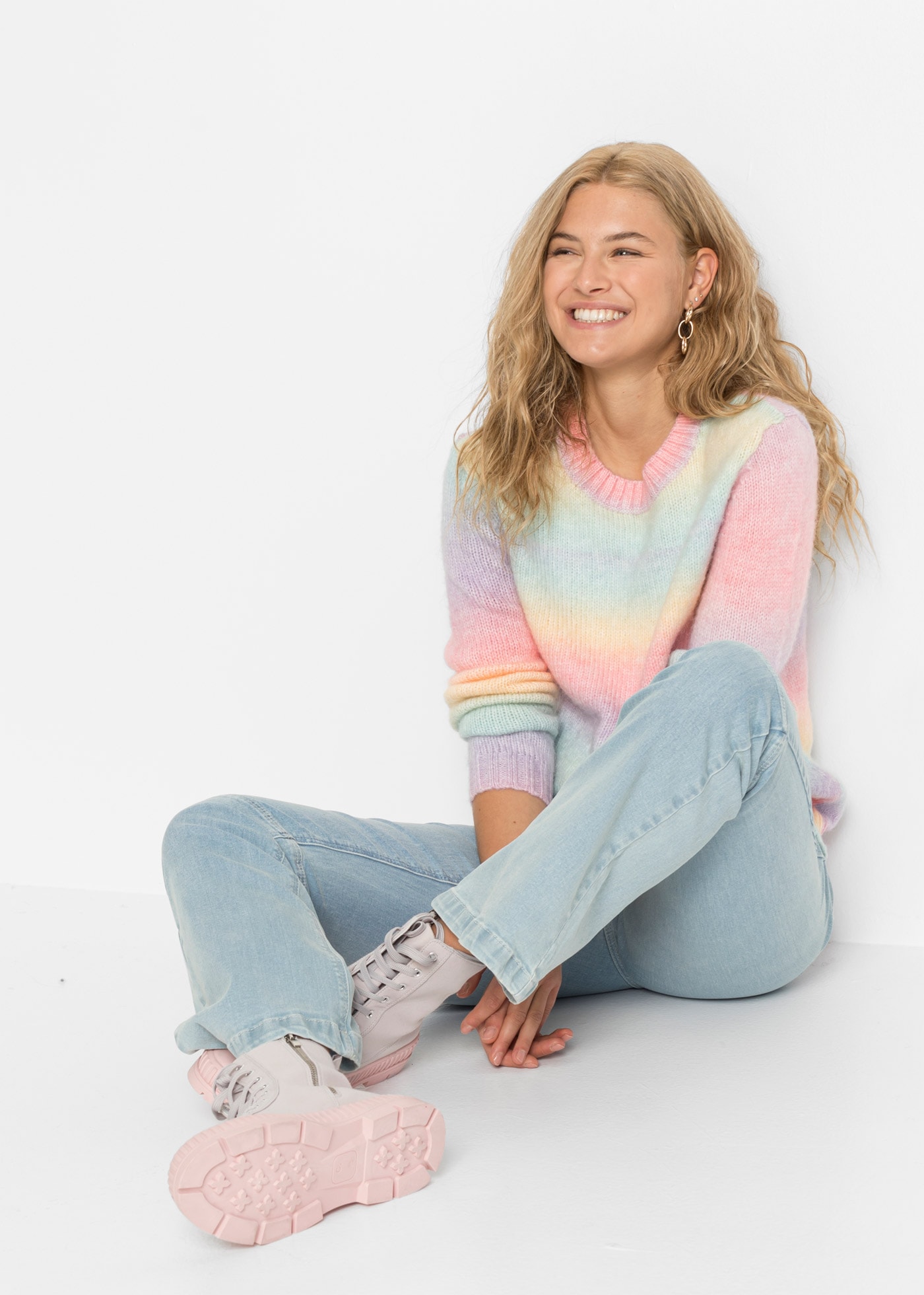 bonprix Strickpullover »Grobstrick-Pullover aus weichem Woll-Mix« Grobstrick-Pullover aus weichem Woll-Mix