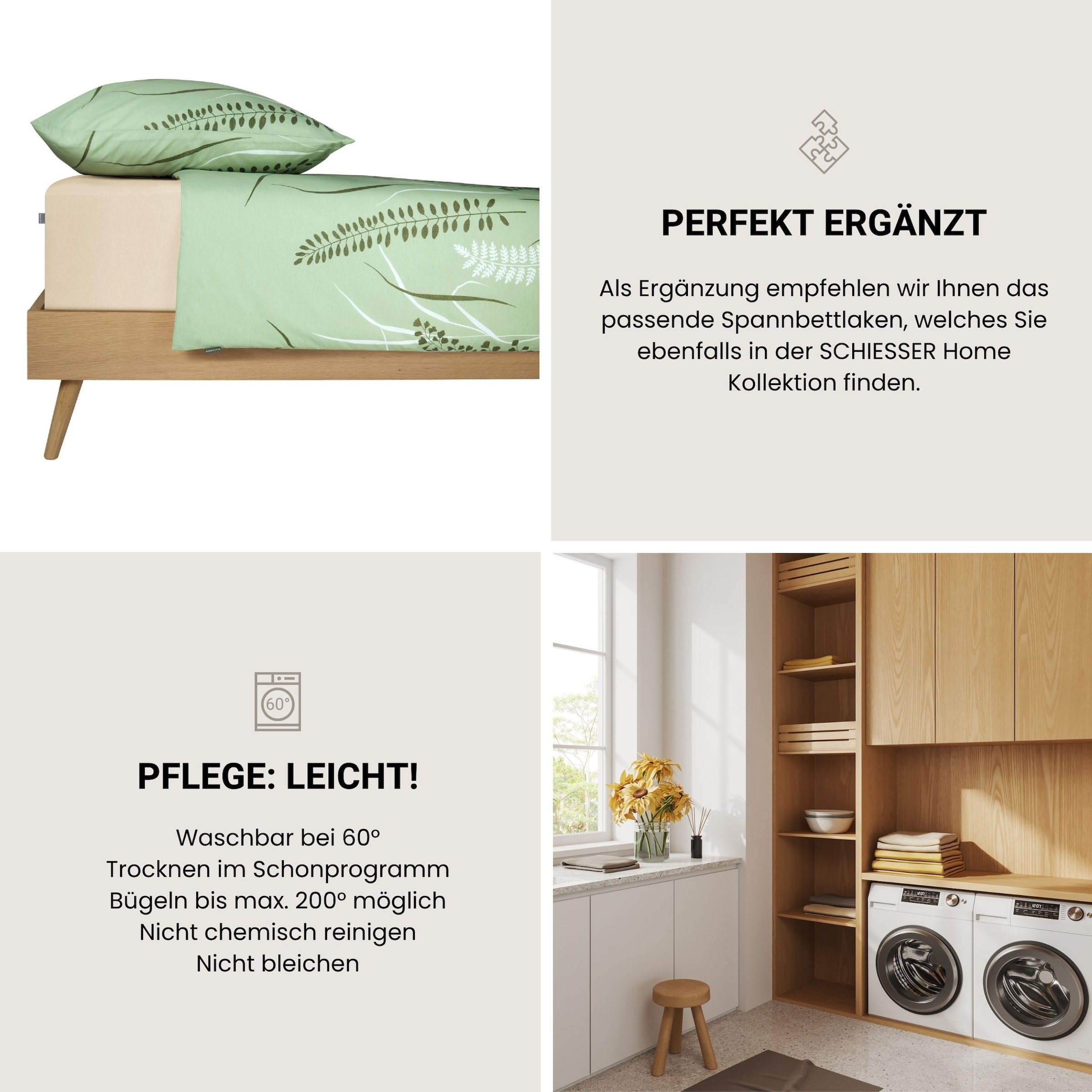 Schiesser Linge de lit »Annic aus weicher Baumwolle in floralem Dessin« 2 cuis MADE IN GREEN by OEKO-TEX®