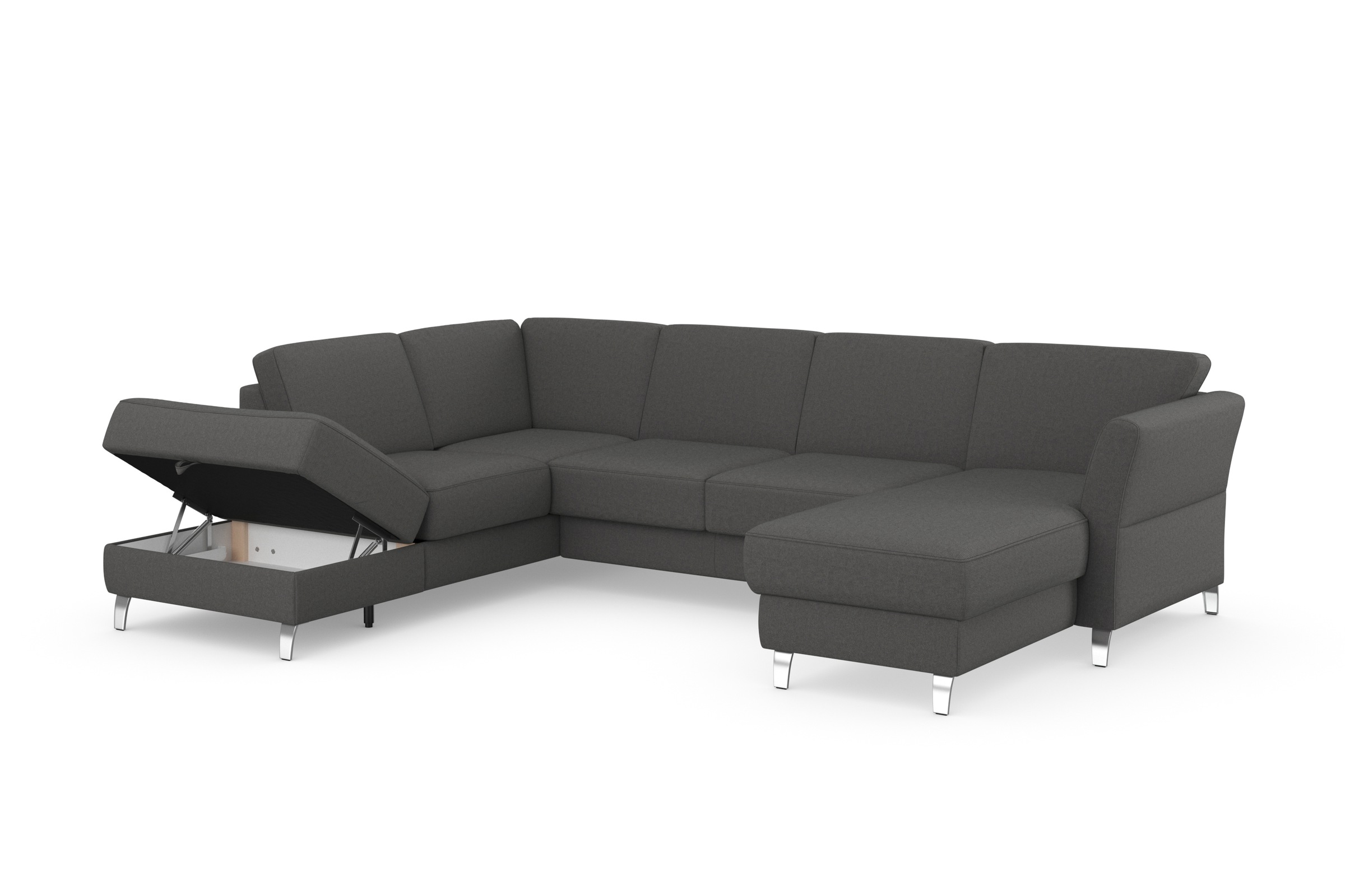 sit&more Wohnlandschaft »Visby U-Form«, Wahlweise mit Bettfunktion und Stauraum, frei im Raum stellbar