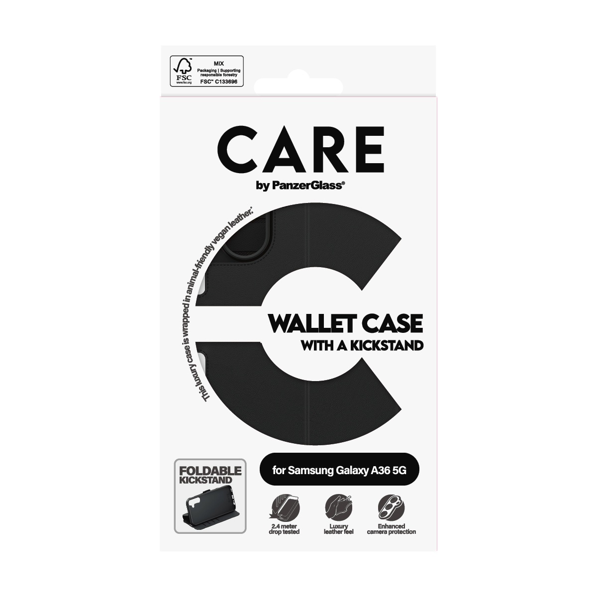 CARE by PanzerGlass Handyhülle »Feature Wallet Case w. Kickstand Samsung Galaxy A36 5G«, Samsung Galaxy A36 5G, Backcover, Schutzhülle, Handyschutzhülle, Case, Schutzcase, stossfest