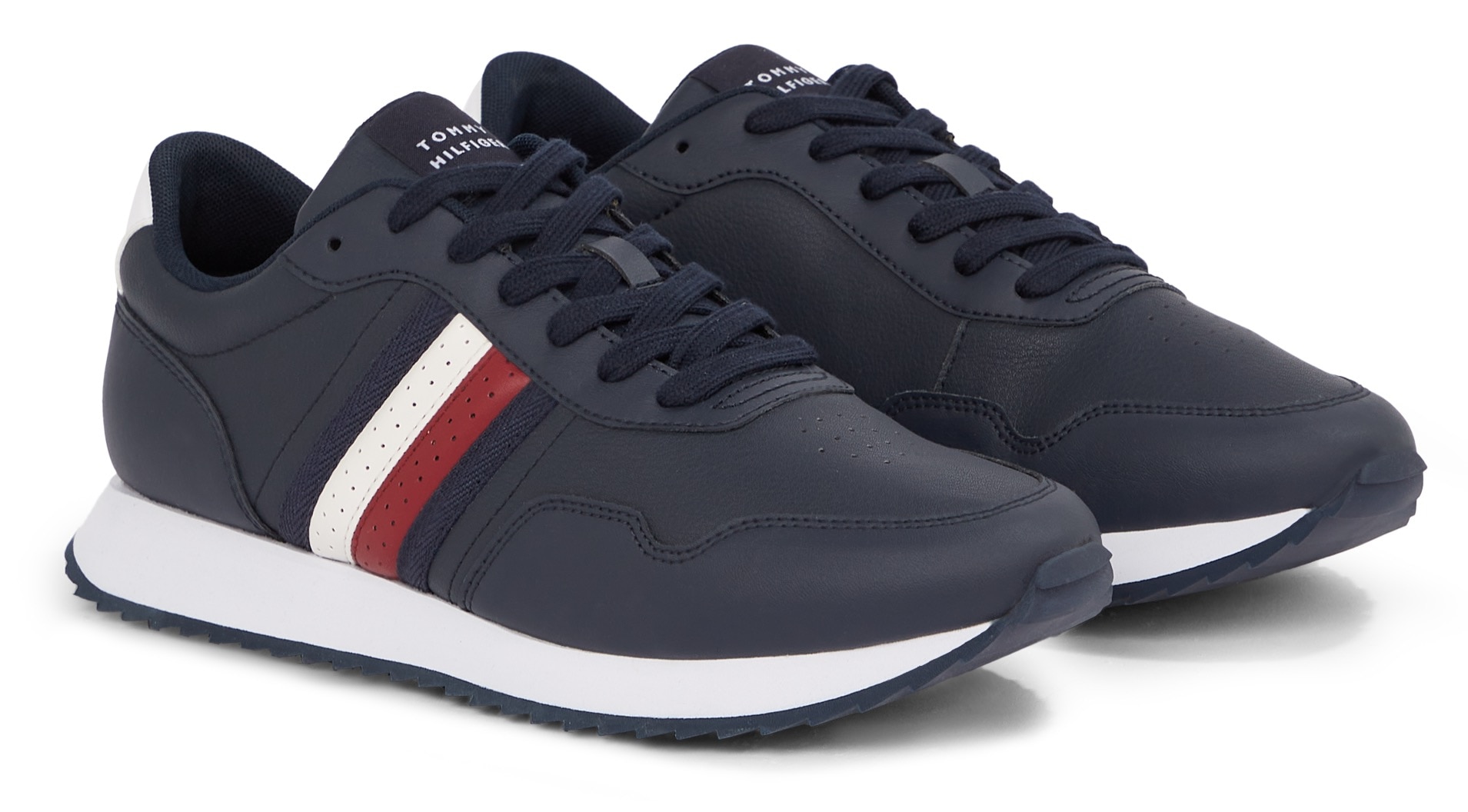 TOMMY HILFIGER Plateausneaker »RUNNER EVO LTH MIX ESS«, Freizeitschuh, Halbschuh, Schnürschuh mit...