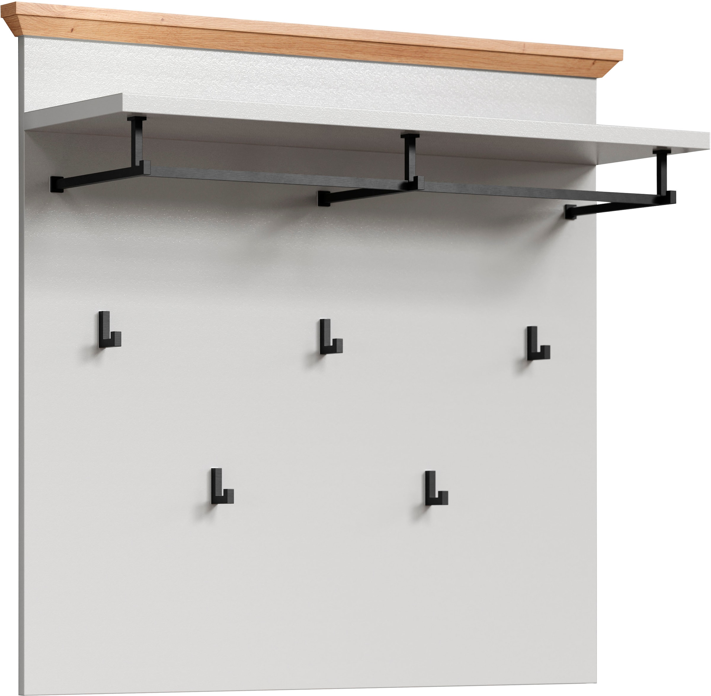 Home affaire Garderobenpaneel »Herzwill« 1 Stk. tlg. Wandpaneel, Masse B/H/T ca.: 91/49/41 cm in hellgrau und Eiche NB