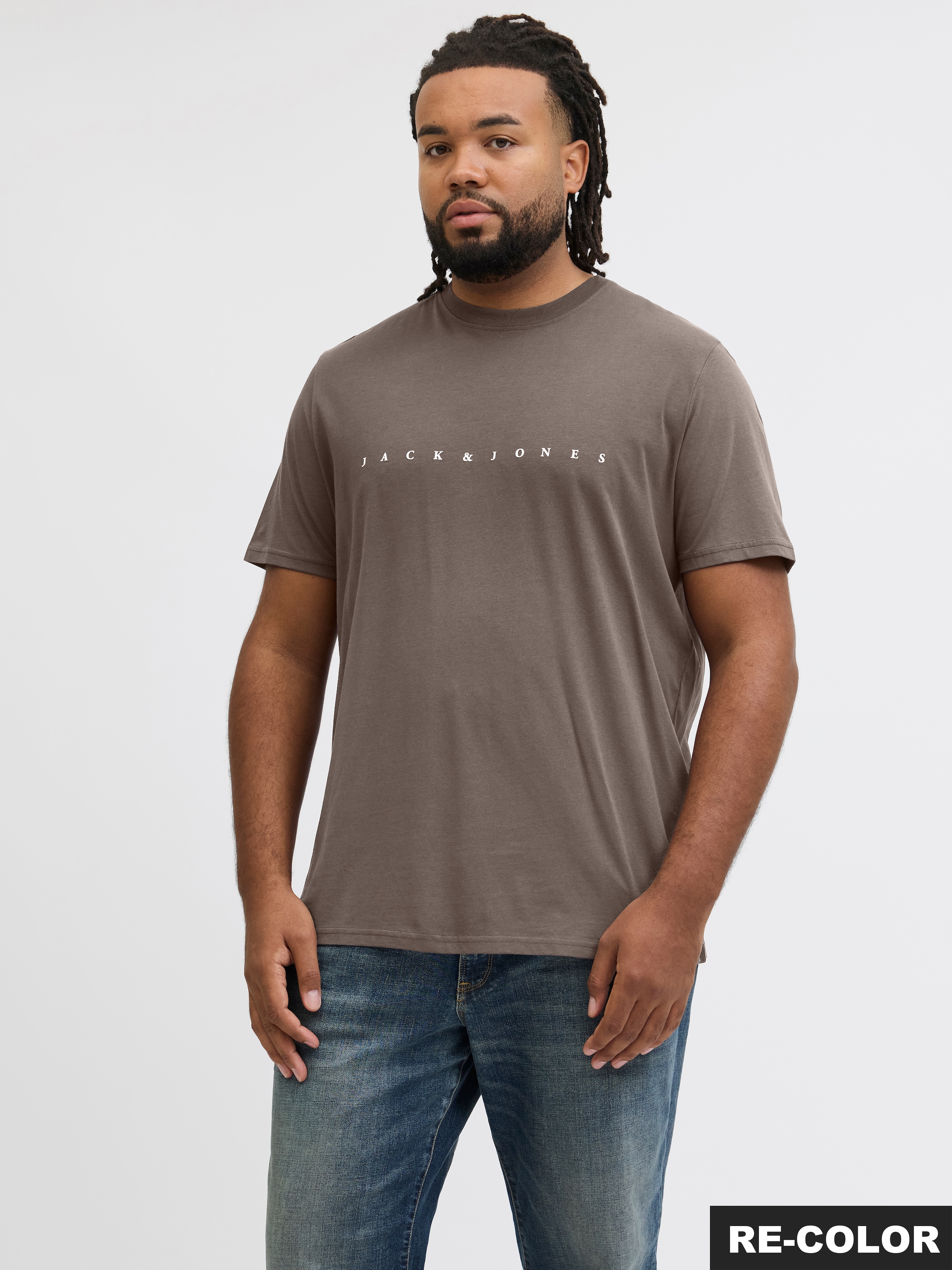 Image of Jack & Jones PlusSize Rundhalsshirt "JJESTAR JJ TEE SS NOOS PLS" Baumwolle, regular fit