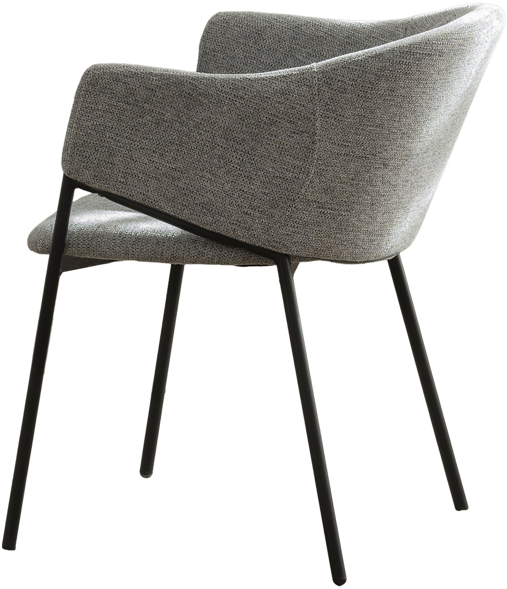 byLIVING Chaise de salle à manger »YORK« (Ensemble) 2 cuisStrukturstoff in grau, bis 110 kg, Schaumstoff, 4-Fussgestell