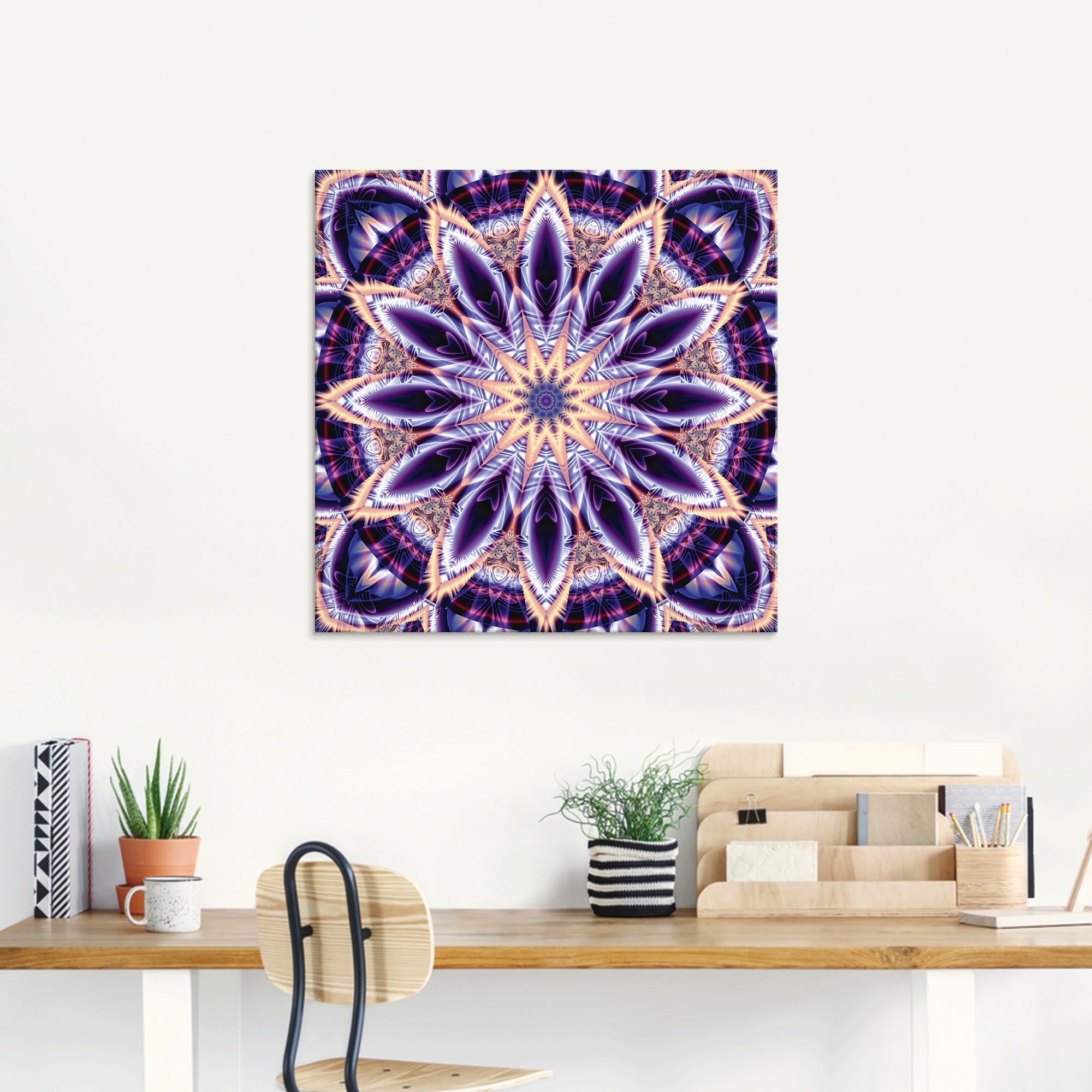 Artland Glasbild »Mandala Stern lila«, Muster, (1 St.), in verschiedenen Grössen