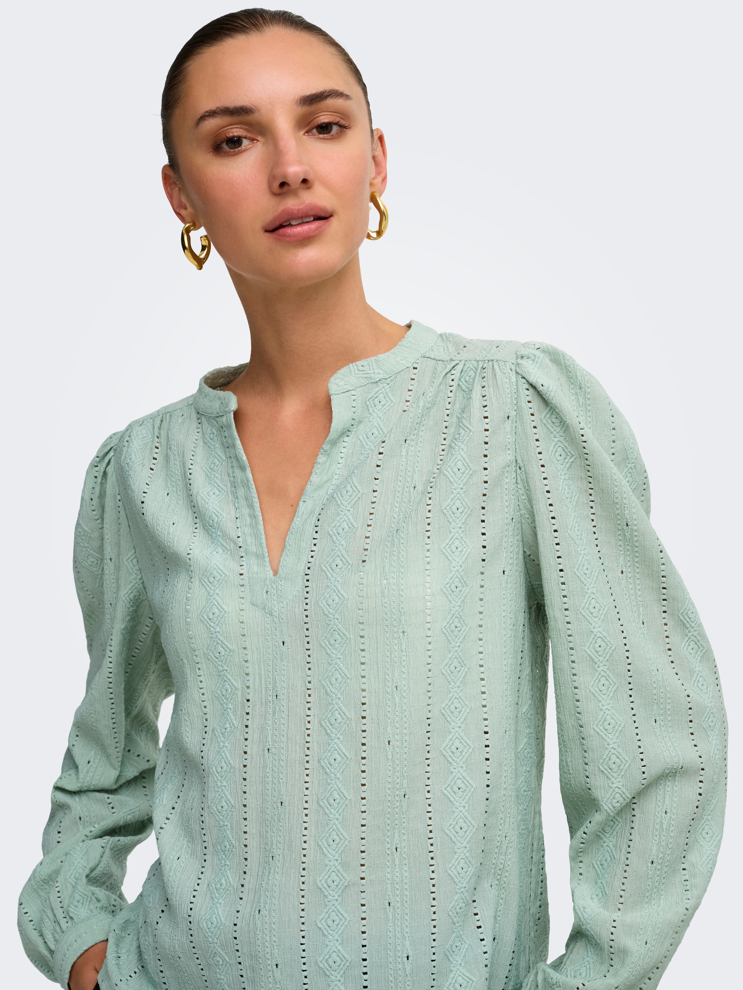ONLY Blusenshirt »ONLMINNA L/S TOP JRS« Kunstfaser, regular fit