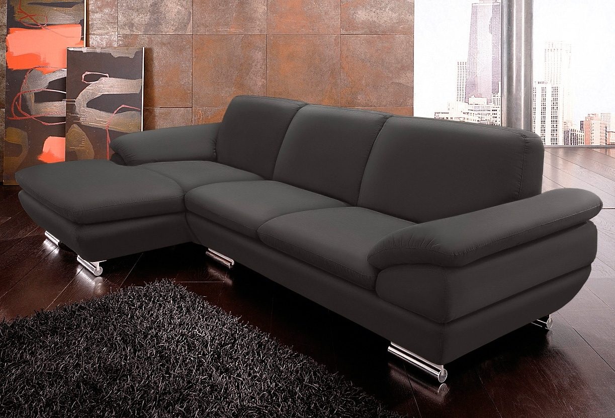 CALIA ITALIA Ecksofa »Glamour, italienisches Designsofa, tollem Sitzkomfort zum Entspannen«, mit tollem Lederbezug und Designfuss, L-Form