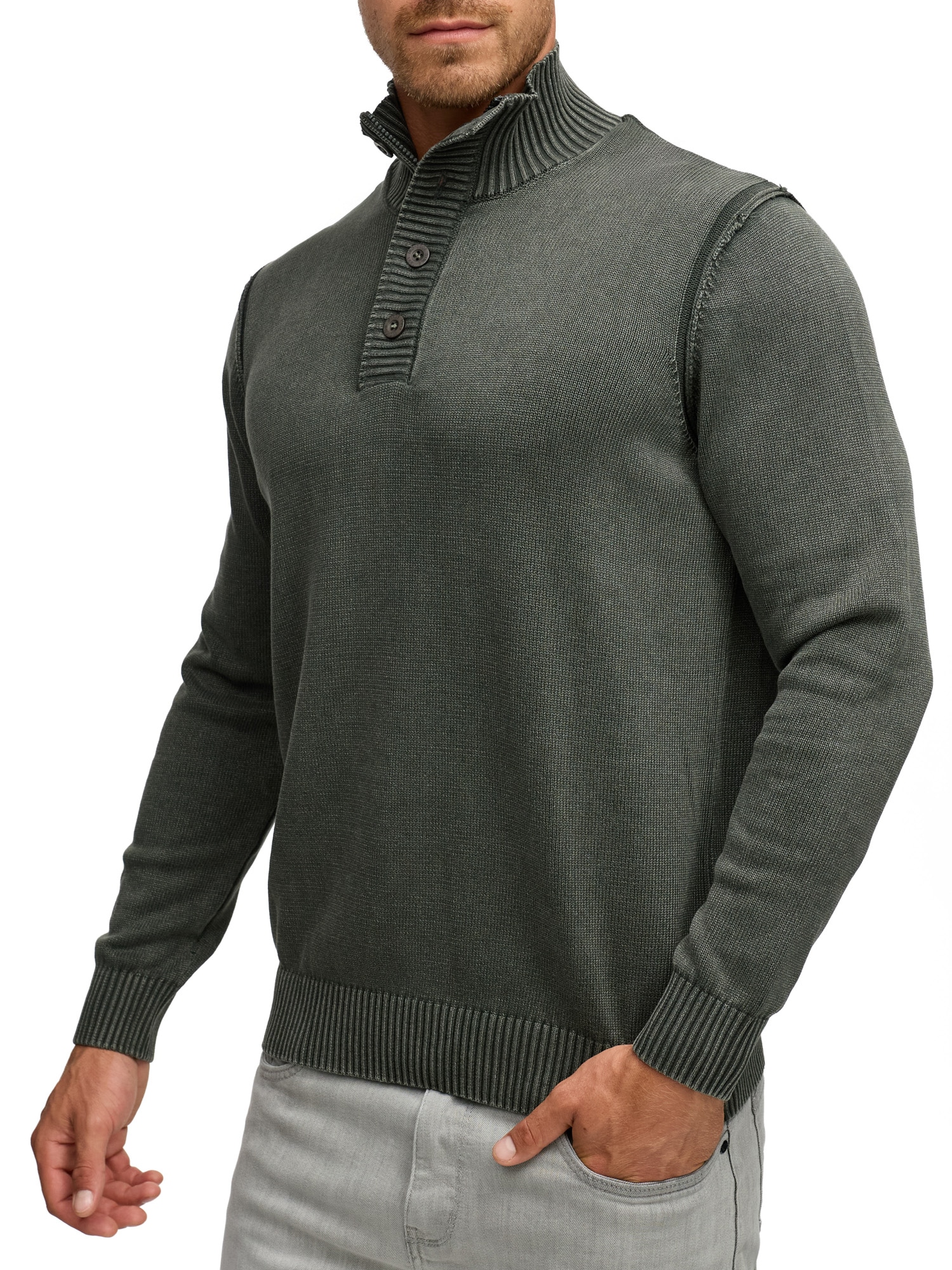 Indicode Pull en tricot »INNiels ½ Placket«
