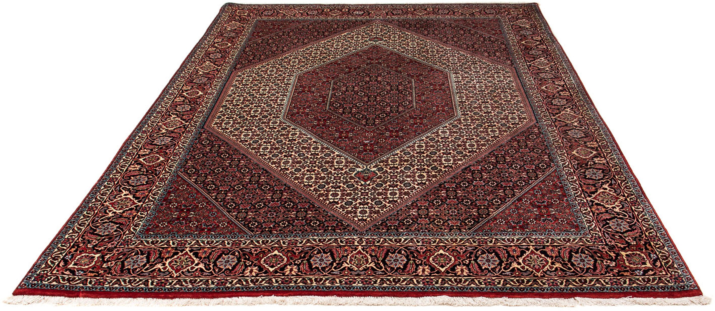Image of morgenland Orientteppich »Perser - Bidjar - 267 x 201 cm - dunkelrot«, rechteckig, 15 mm Höhe, Wohnzimmer, Handgeknüpft, Einzelstück mit Zertifikat bei Ackermann Versand Schweiz