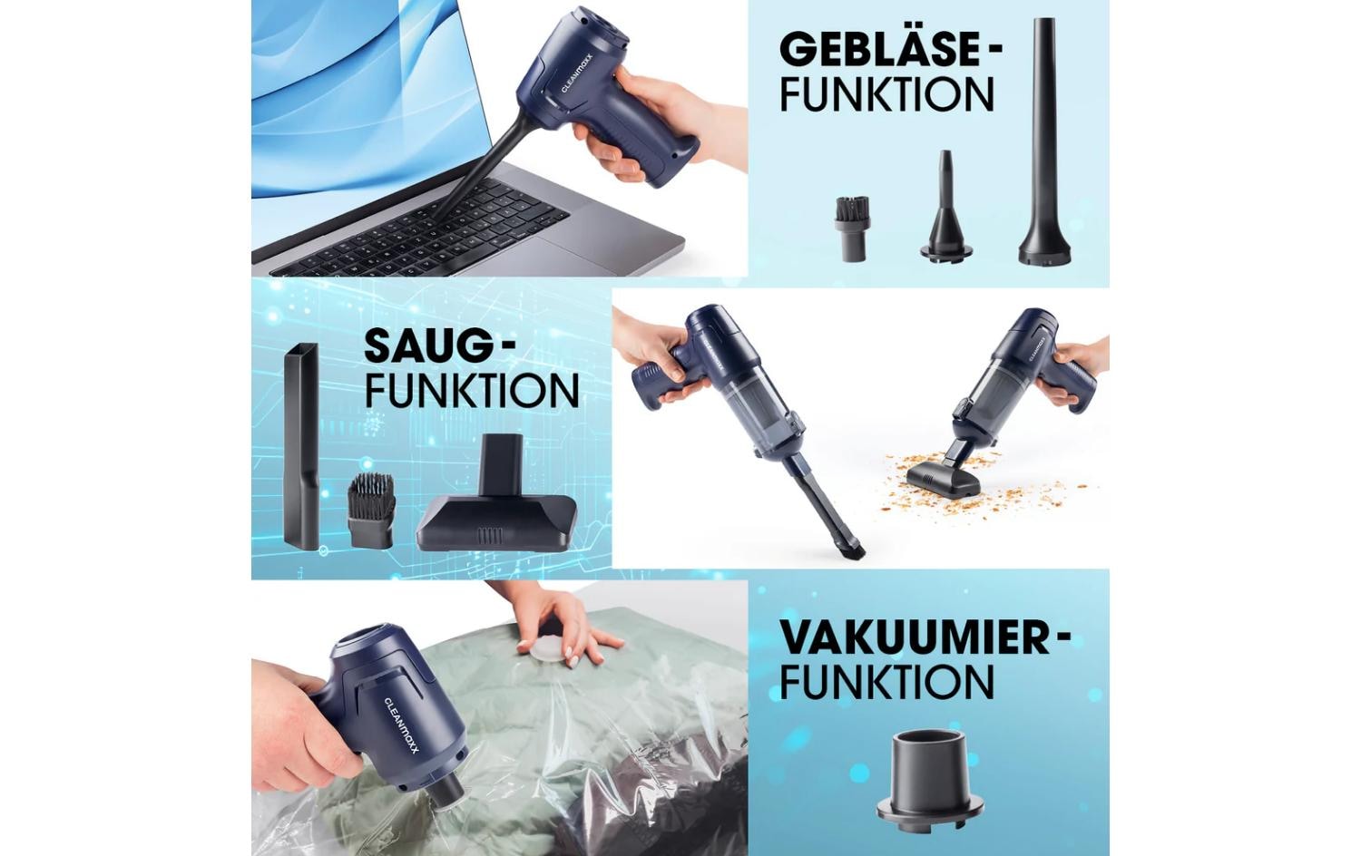 CLEANmaxx Aspirateur à main sans fil »CLEANmaxx Akku-Handsauger 16535 Dunkelblau«