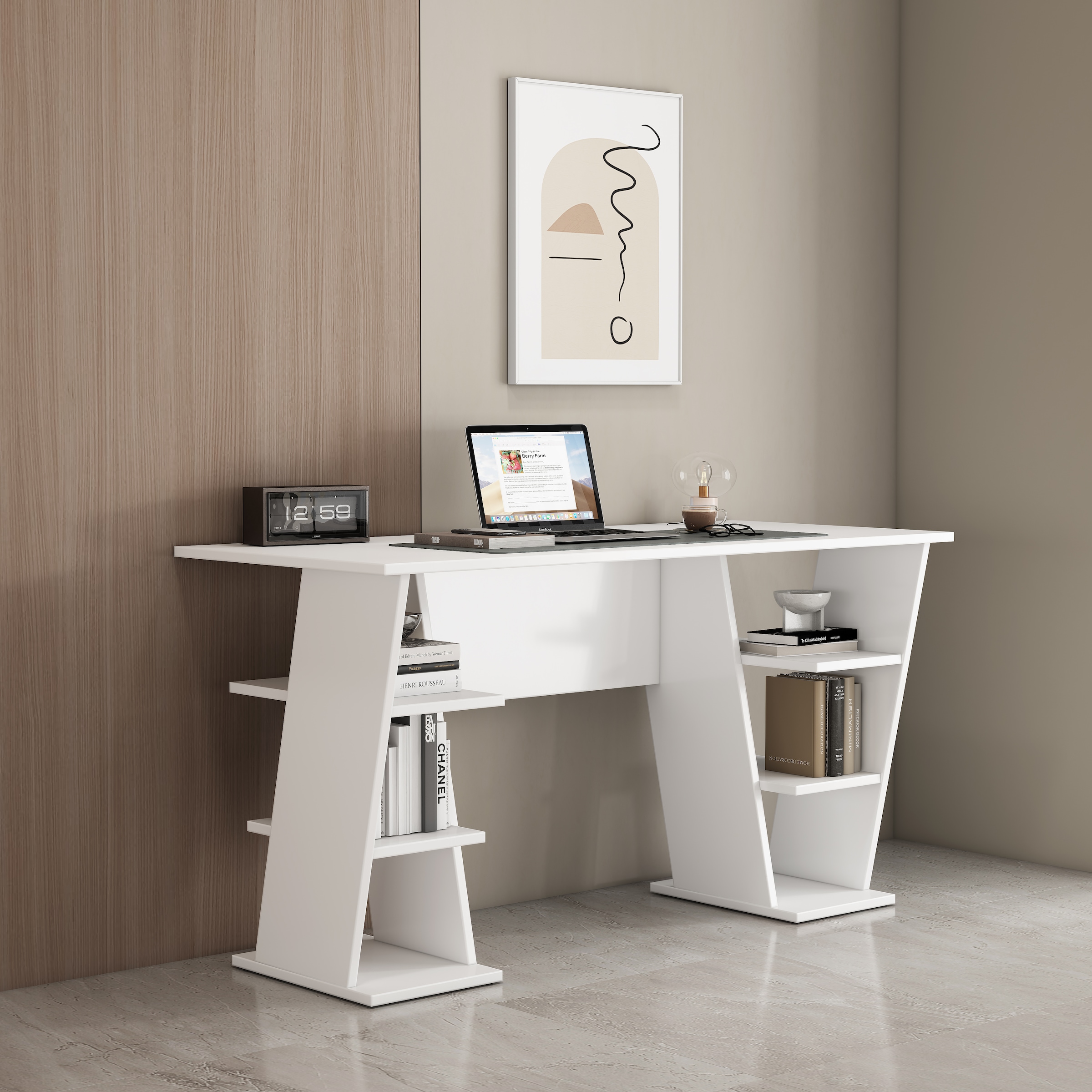GOODproduct Bureau »Ezzell« Set,  Regalschreibtisch mit Ablagen, modernes Design, Breite 137 cm