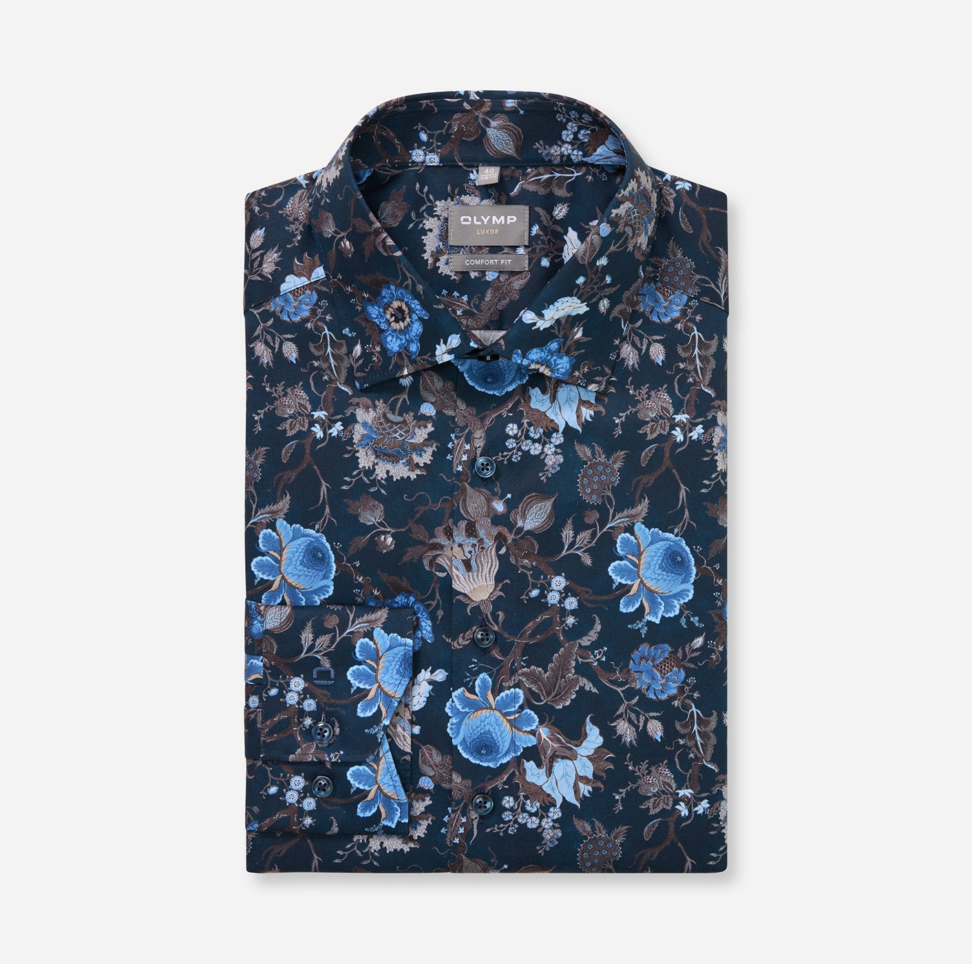 OLYMP Langarmhemd »Luxor«, comfort fit, Businesshemd, New-Kentkragen, gemustert
