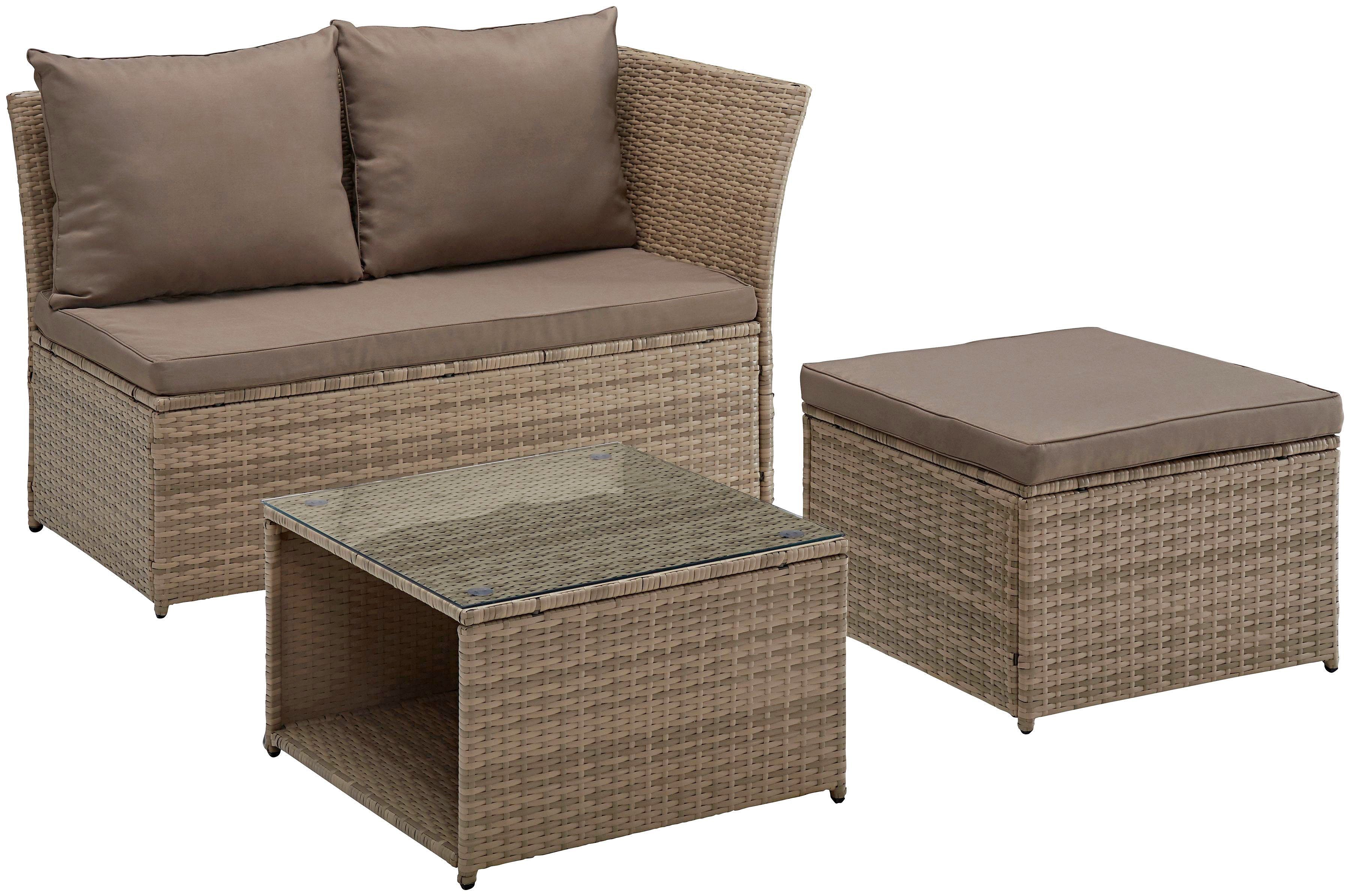 Gartenlounge-Set »Marseille«, (8 tlg.), Sofa, Tisch 57x57 cm, Hocker, Polyrattan