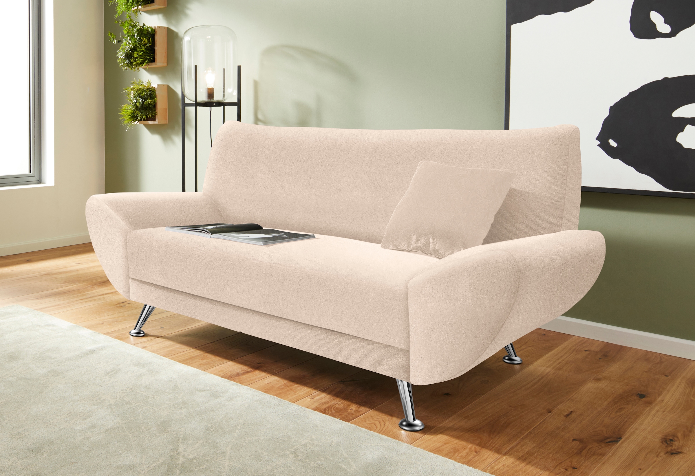 Home affaire 2-Sitzer »Saltare, elegant & komfortabel, toller Designfuss, Breite 174cm, bequem« bequeme Armlehnen