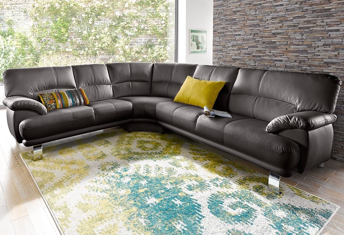 TRENDMANUFAKTUR Ecksofa »Cecilia in italienischem Design, modern und komfortabel, L-Form«, bequeme Armlehnen, mit langem Schenkel