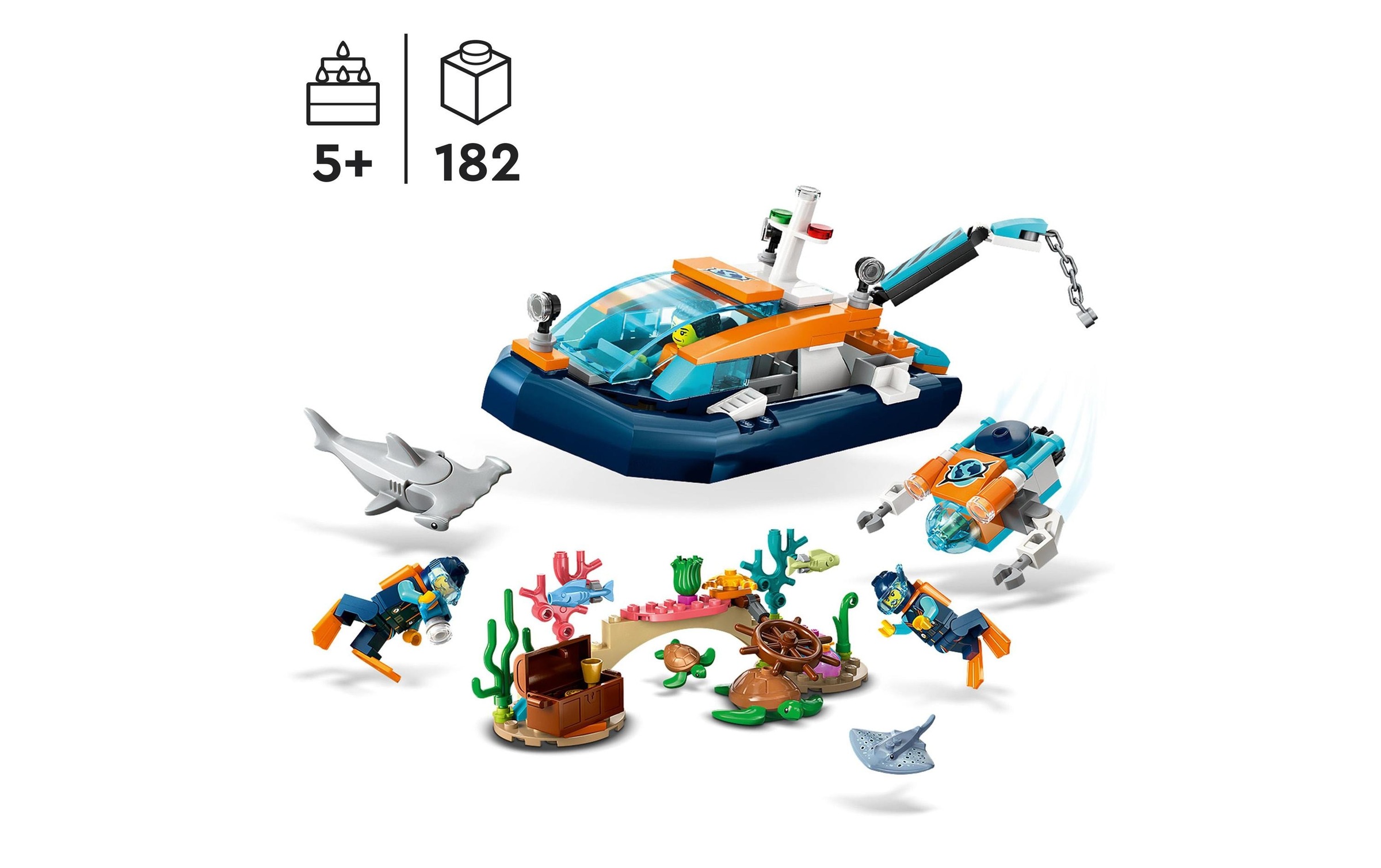 LEGO® Spielbausteine »City Meeresforscher-Boot 6037«, (182 St.)