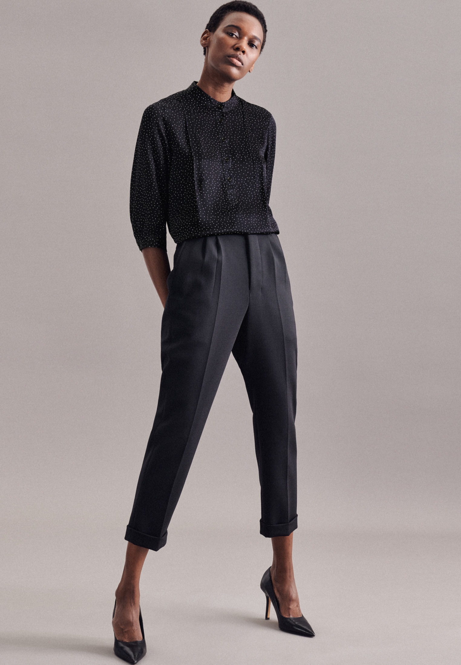 Image of seidensticker Klassische Bluse »Schwarze Rose«, 3/4-Arm Rundhals Punkte bei Ackermann Versand Schweiz