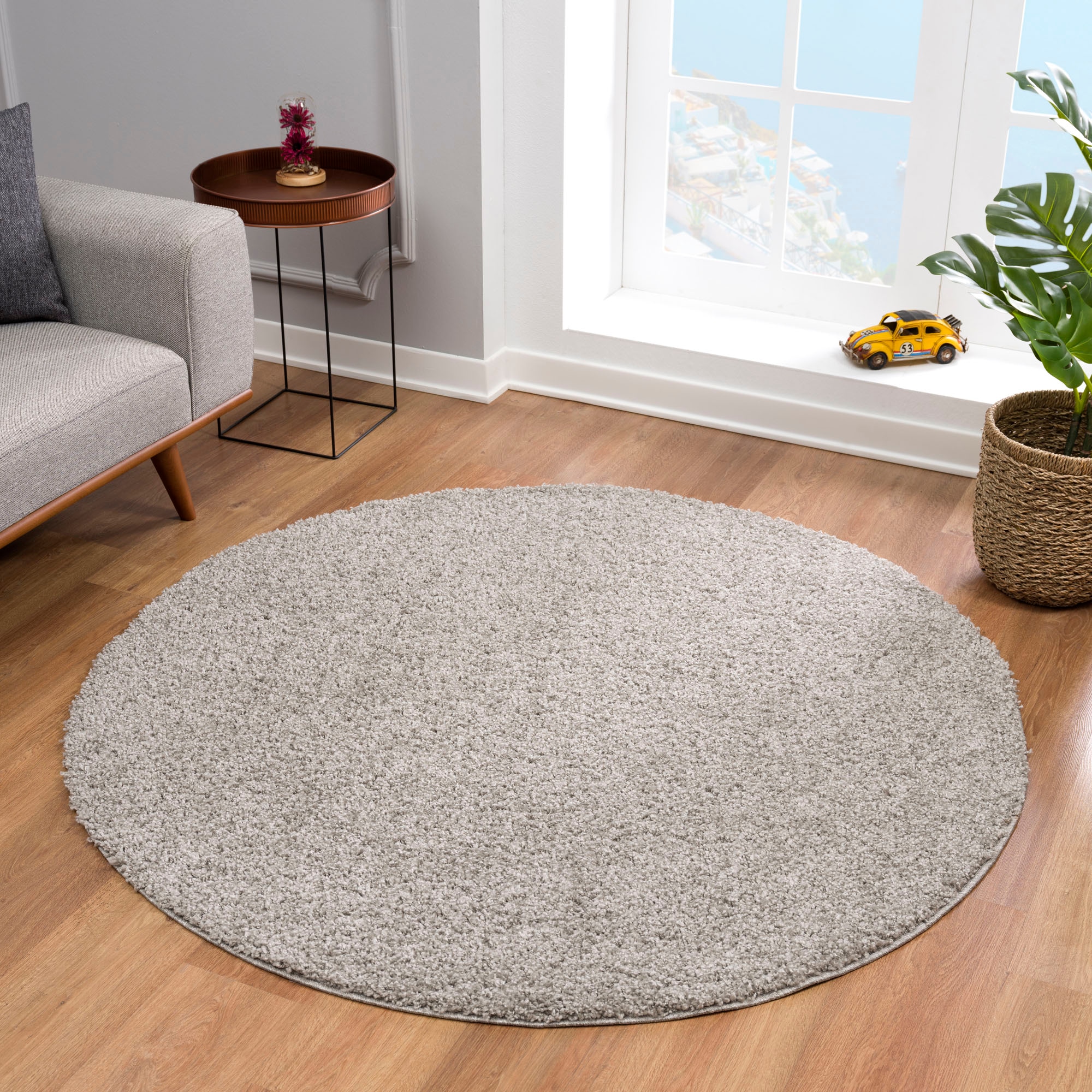 Sanat Hochflor-Teppich »LOCA«, rund, 30 mm Höhe, Wohnzimmer, Langflor, Shaggy, Schlafzimmer
