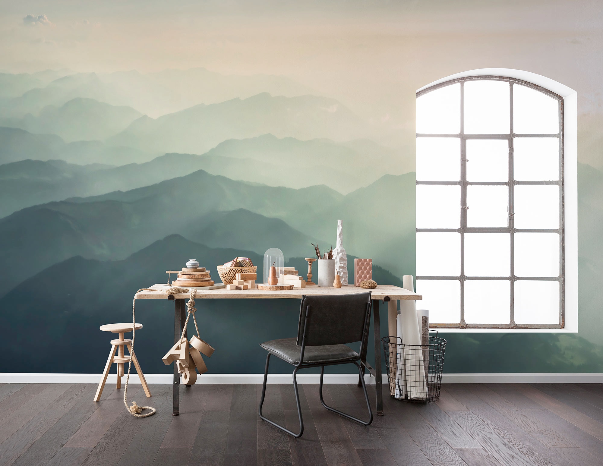 Komar Fototapete »Digitaldruck Vlies - Hazy Hills - Grösse 400 x 250 cm«, bedruckt-floral-geblümt-gemustert-tropisch, Wohnzimmer, Schlafzimmer