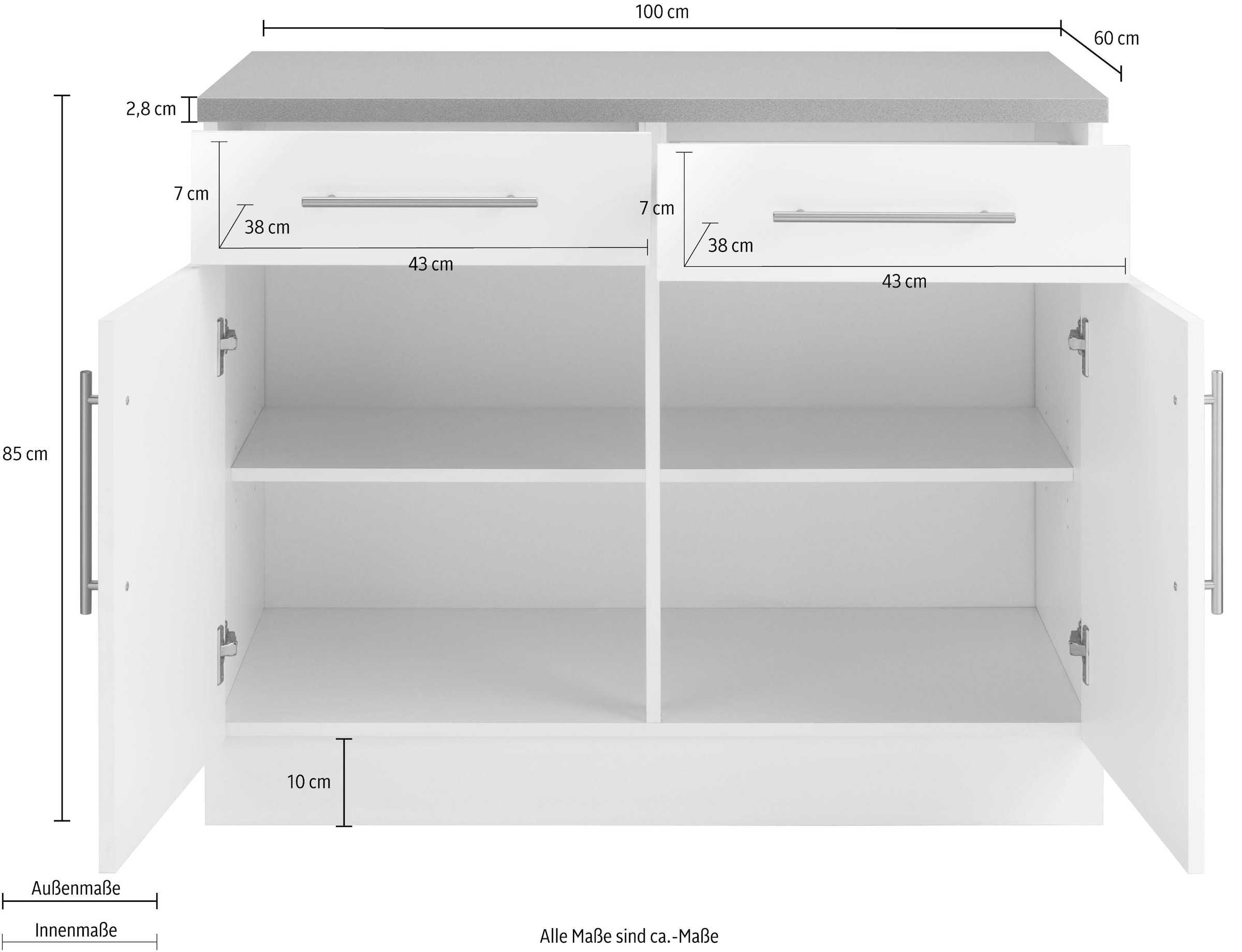 100 Unterschrank kaufen bequem Küchen wiho cm breit »Cali«,