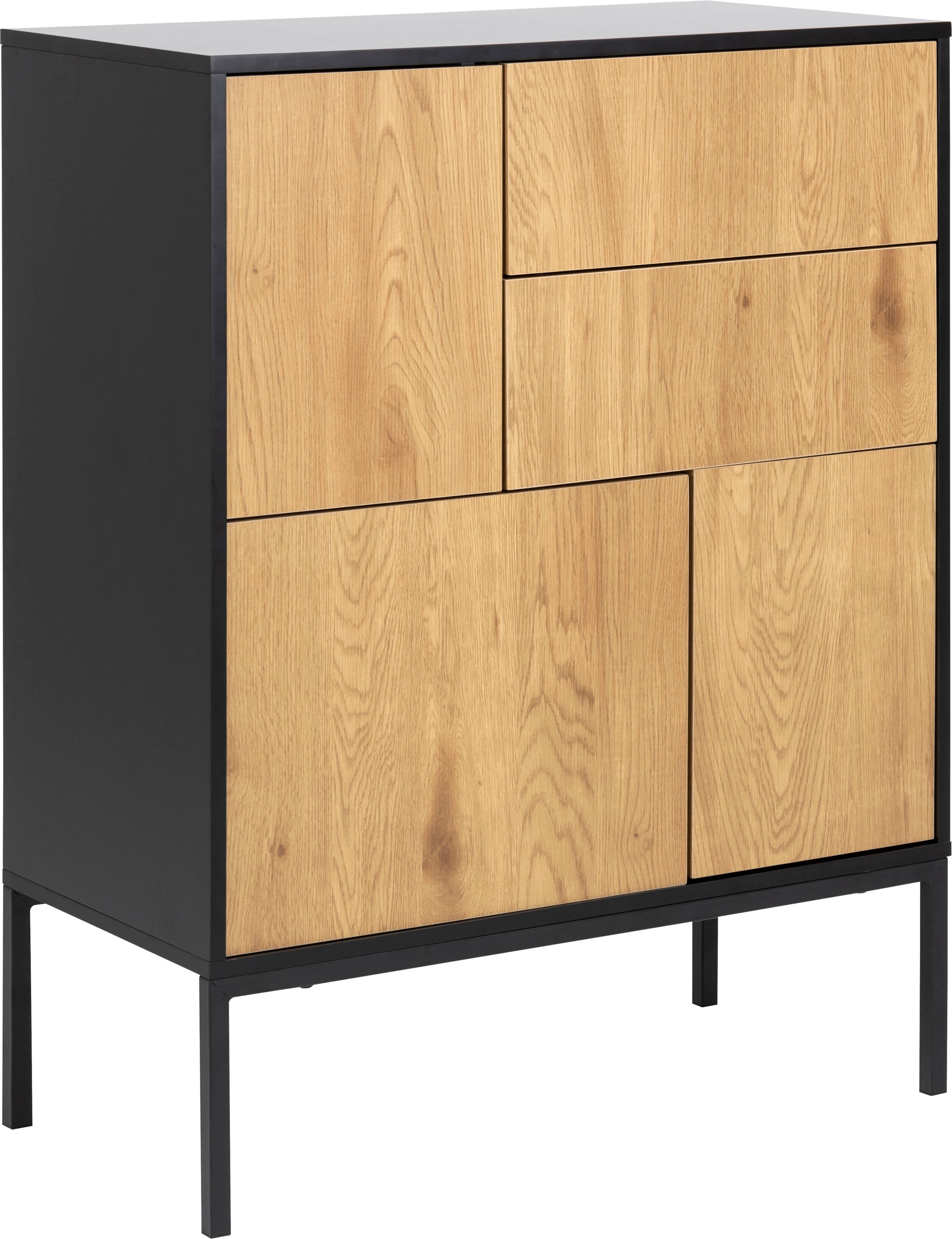 ACTONA GROUP Buffet 1,  avec imitation chêne sauvage, 3 portes et 2 tiroirs, largeur 80 cm