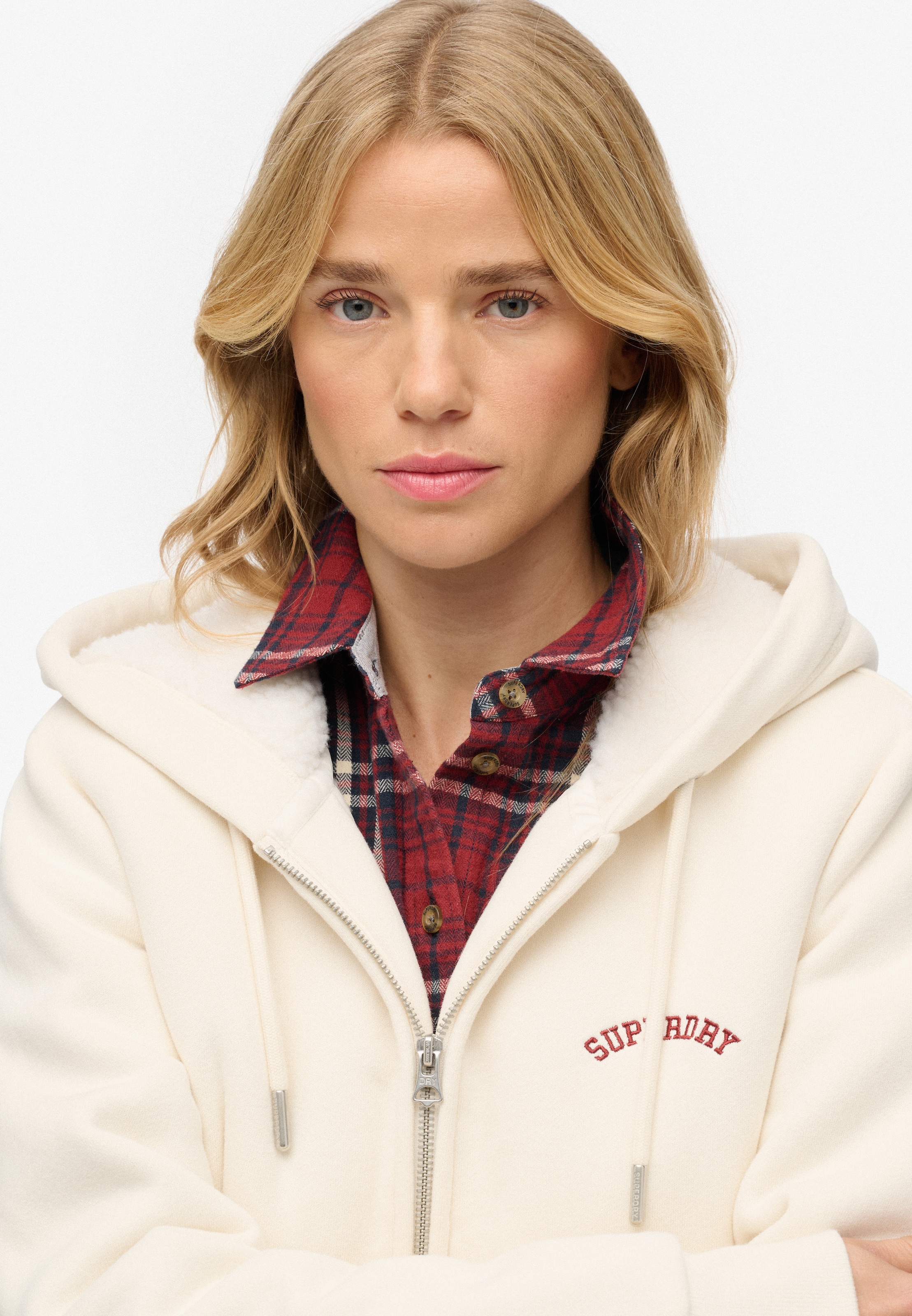 Superdry Kapuzensweatjacke »BORG LINED ZIPHOOD«