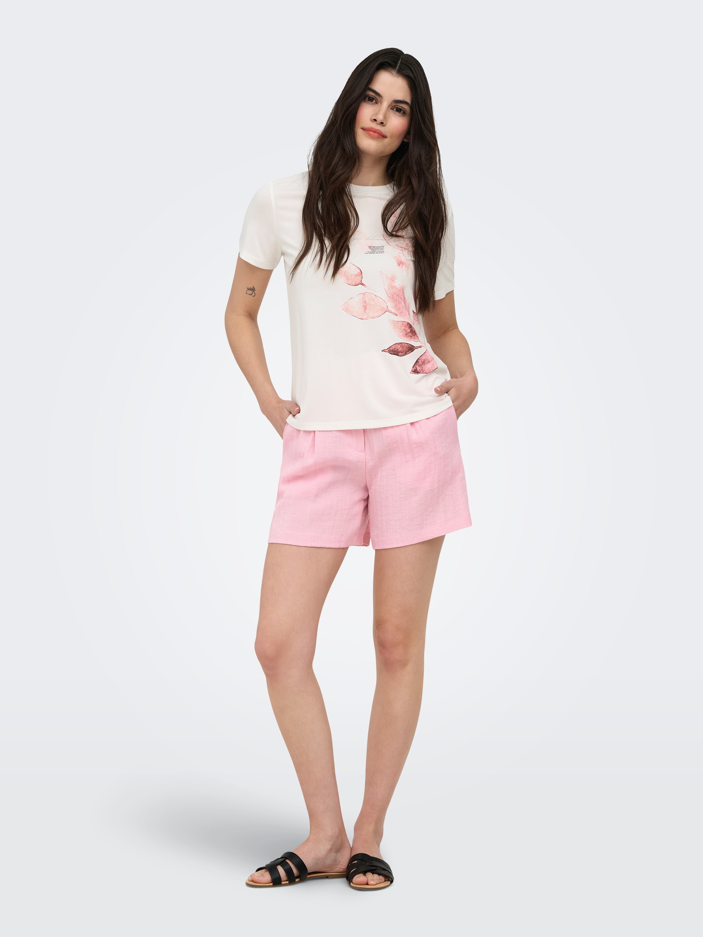 ONLY Kurzarmshirt »ONLFREE LIFE MODAL S/S ATELIER TOP JRS« Materialmix, Rundhals