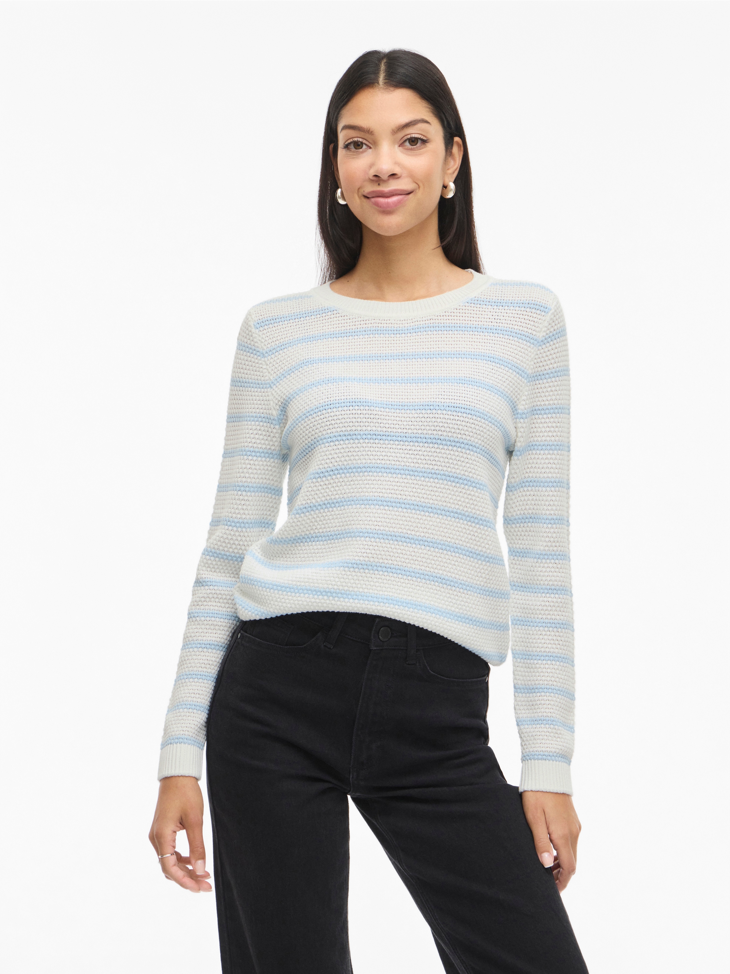 Vila Pull à col rond »VIDALO O-NECK L/S STRIPE KNIT TOP- NOOS«