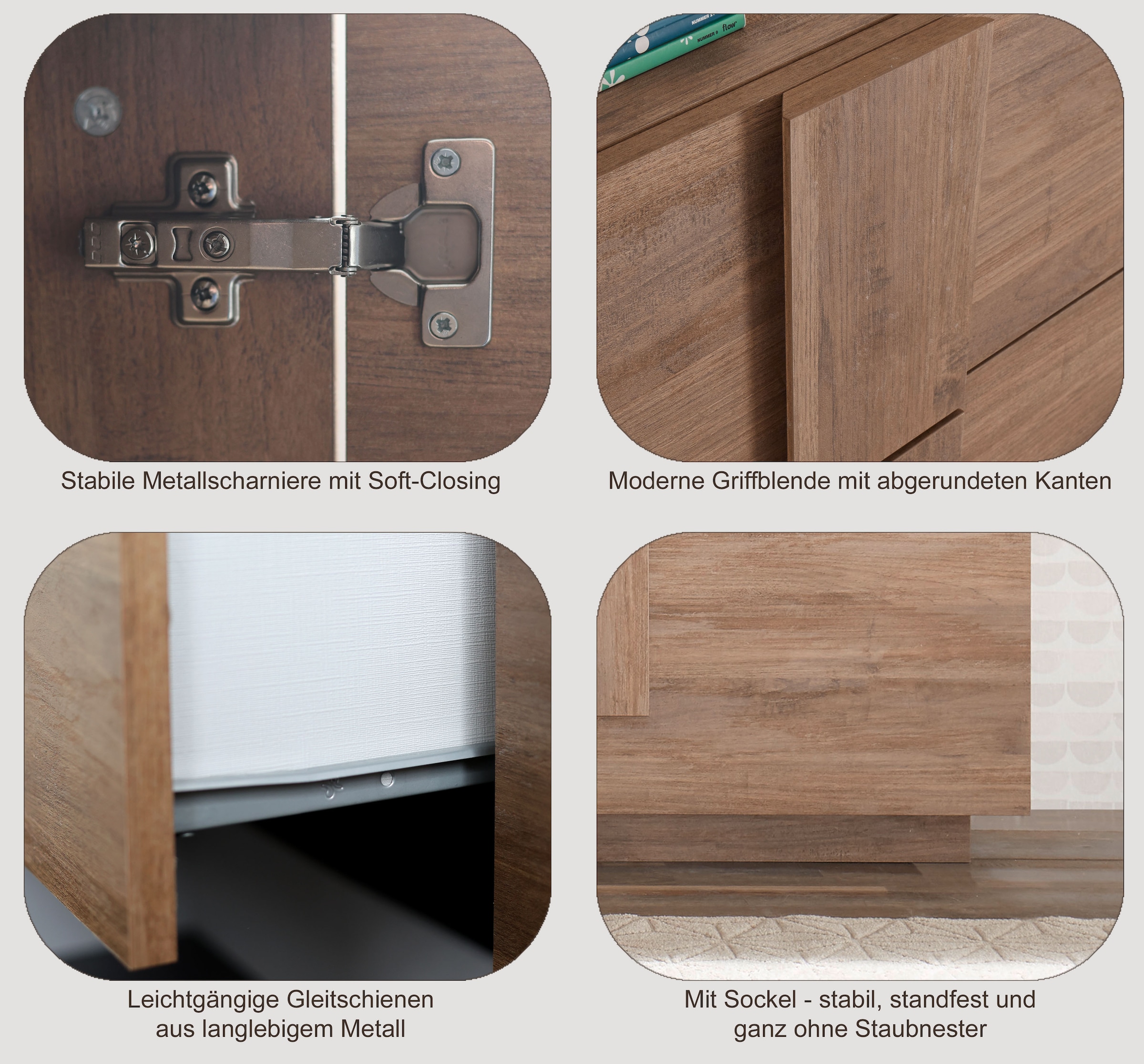 INOSIGN Lowboard »Jupiter, Breite 181 cm, TV-Board 1 Tür - Soft Closing, 2 Schubkästen,«, TV-Schrank, moderne Griffblende, FSC®, cleveres Stauraumkonzept