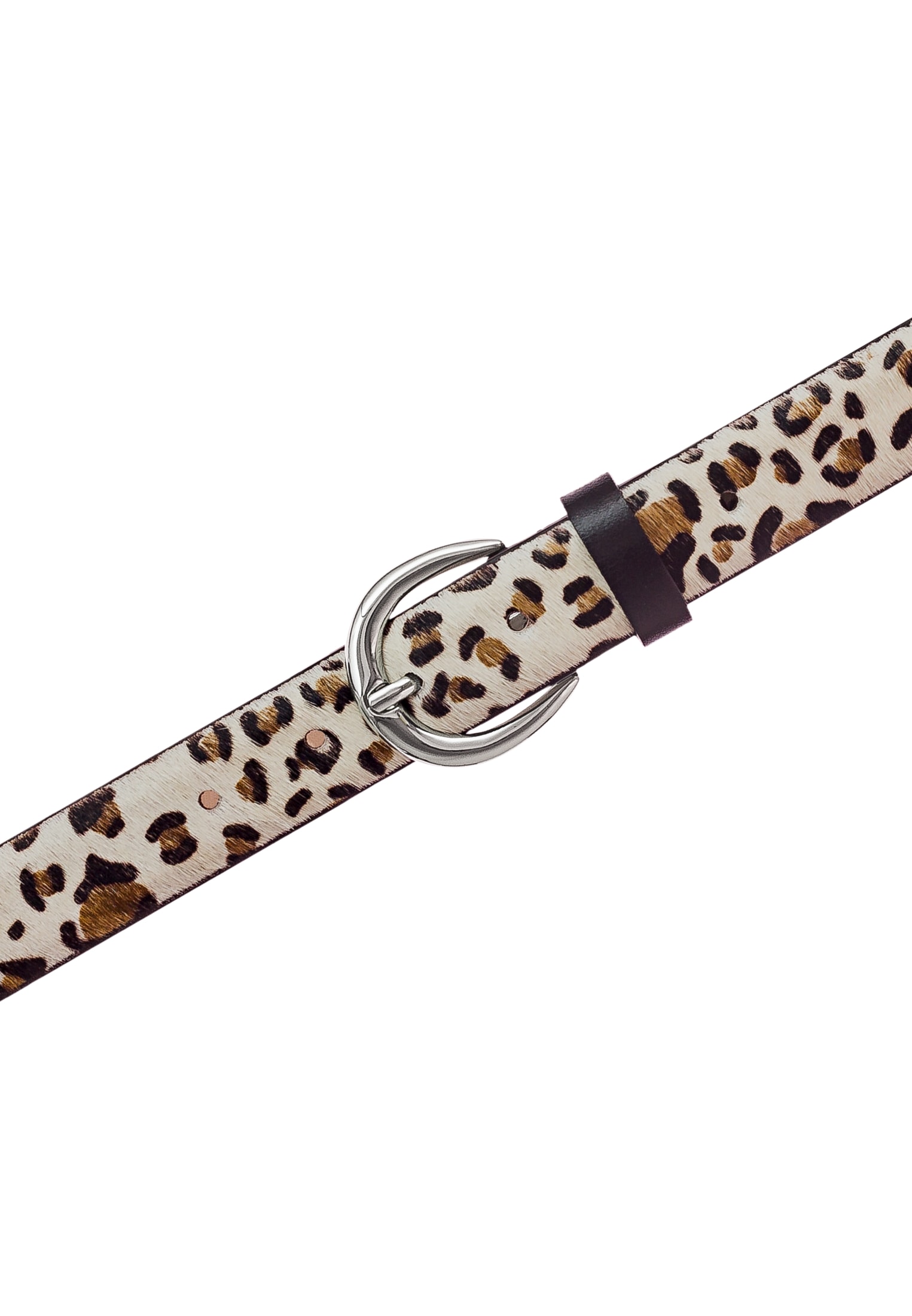 Tamaris Ceinture en cuir »"Elsa Silver"« effet fourrure, en cuir de vache, ajustable, largeur 3 cm