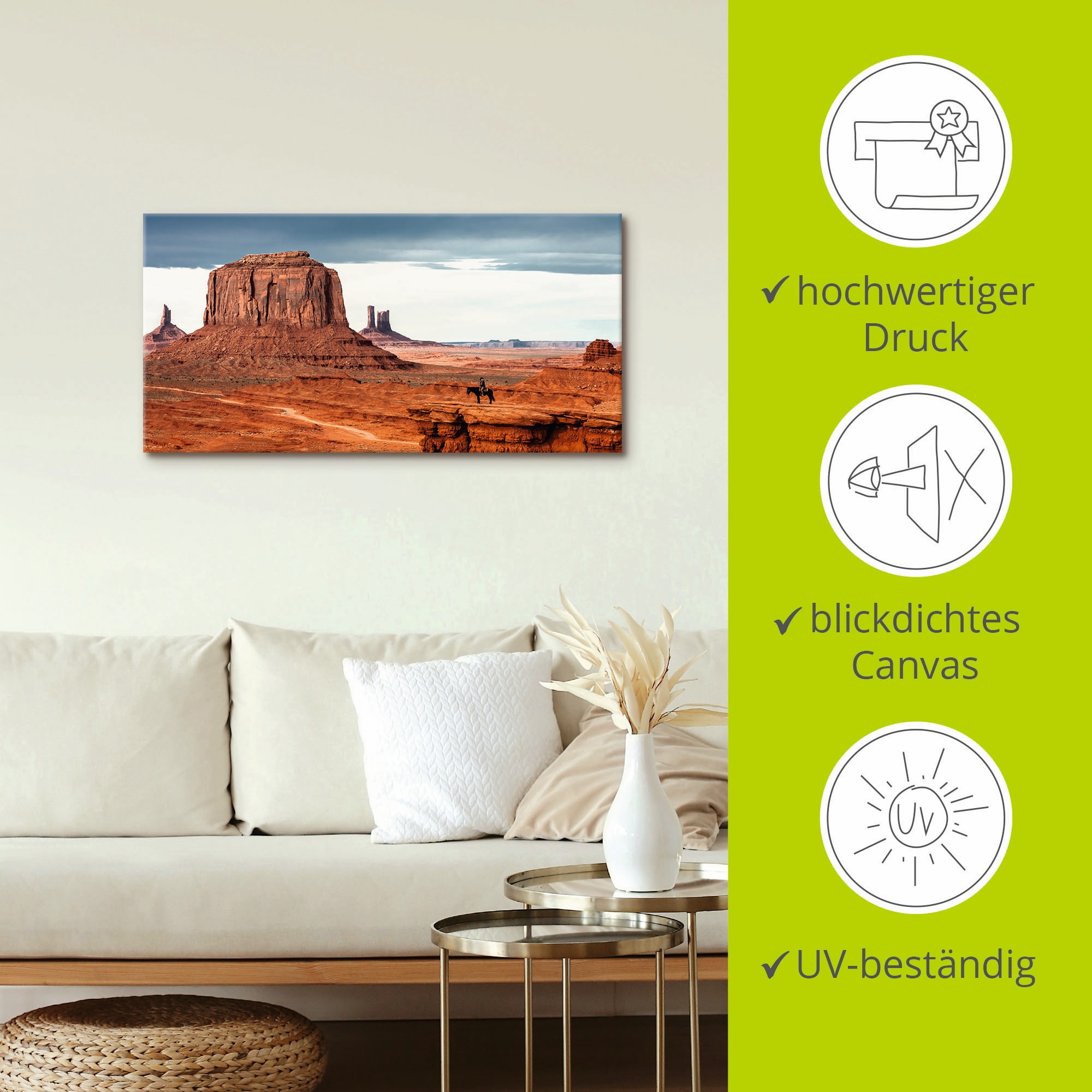 Artland Leinwandbild »Colorado - Utah Monument Valley« Amerika 1 Stk. tlg. auf Holzrahmen gespannt