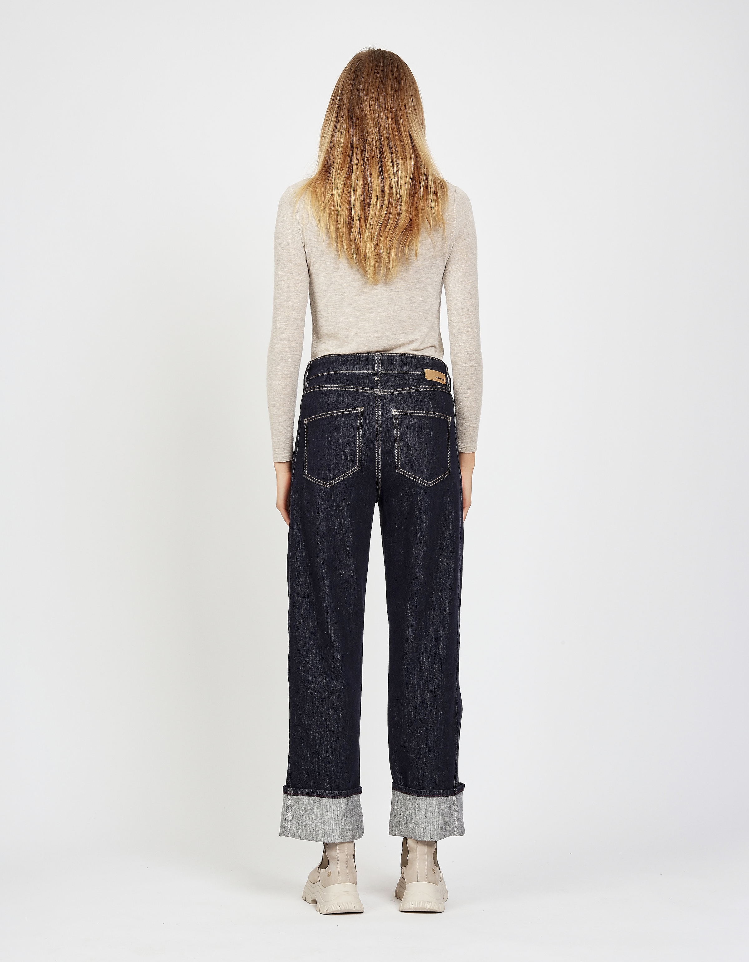 GANG Straight-Jeans »94BLAKE STRAIGHT«, hoher Bund, Umschlag am Saum
